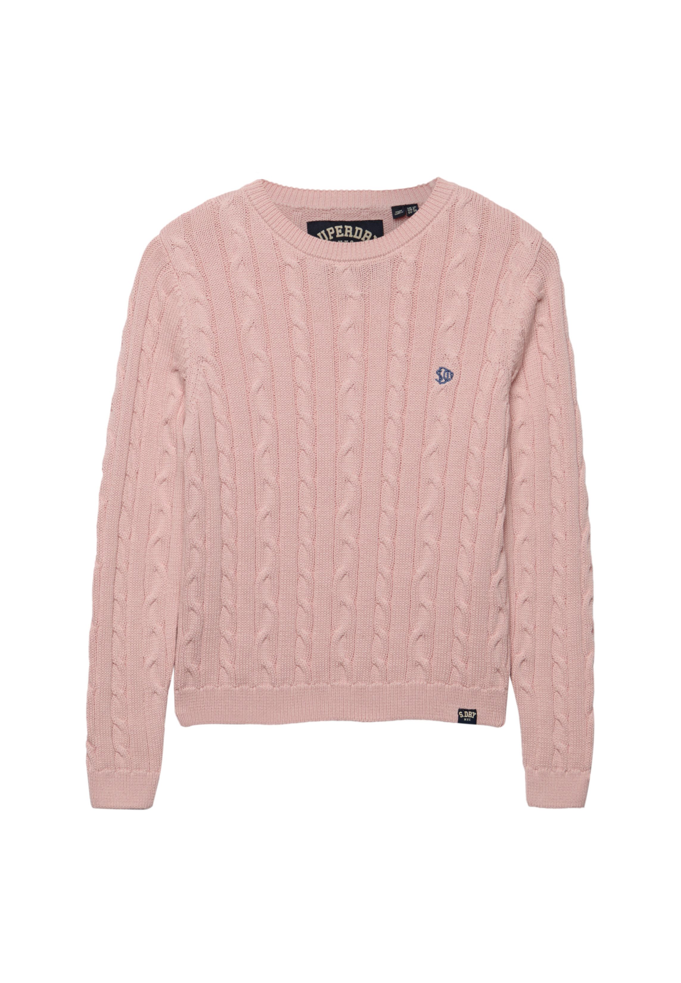 Superdry Strickpullover ESSENTIALS SD&CO CABLE JUMPER Kunstfaser, relaxed fit