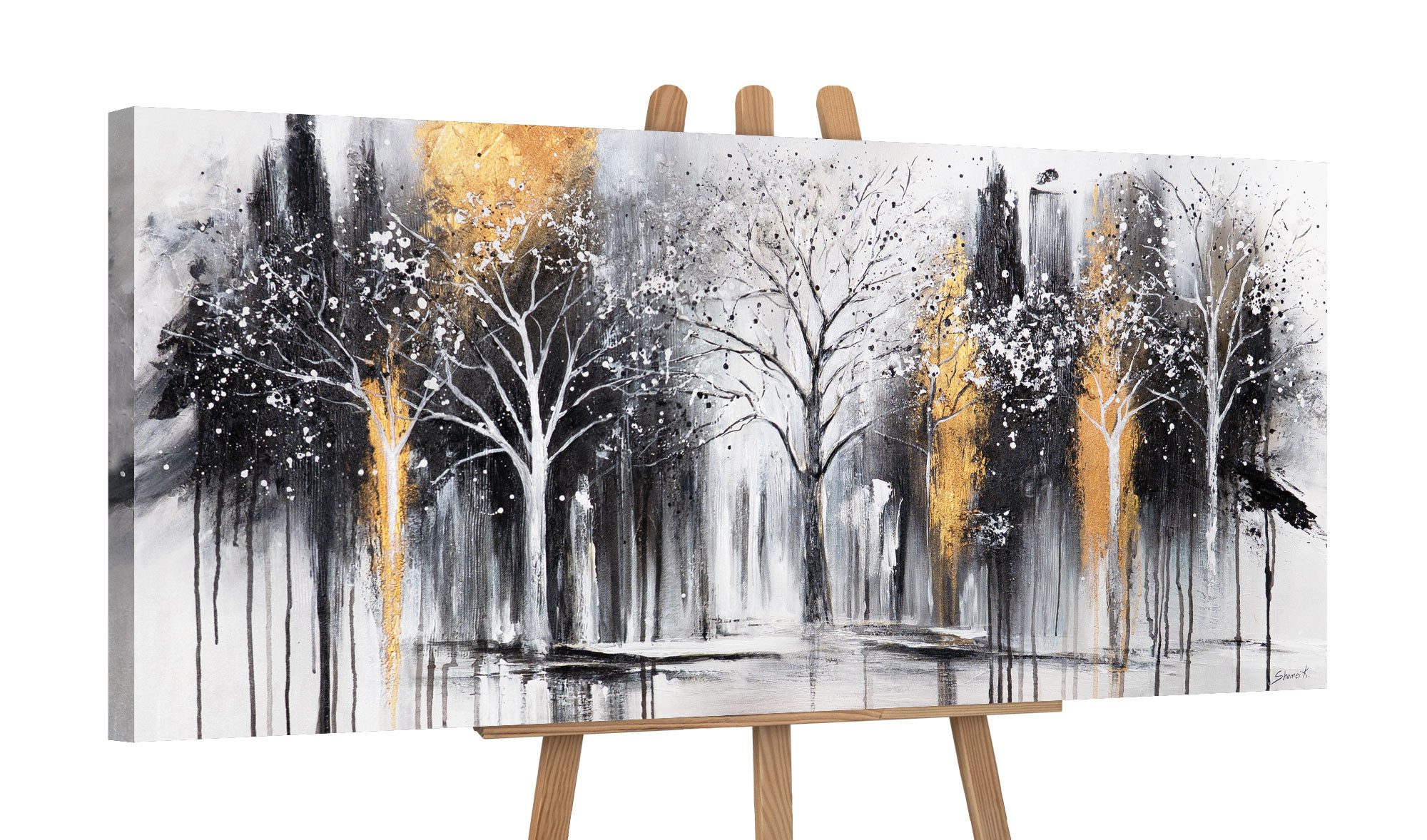 YS-Art Gemälde Leinwandbild, Wald, Ruhe, Entspannung, günstig online kaufen
