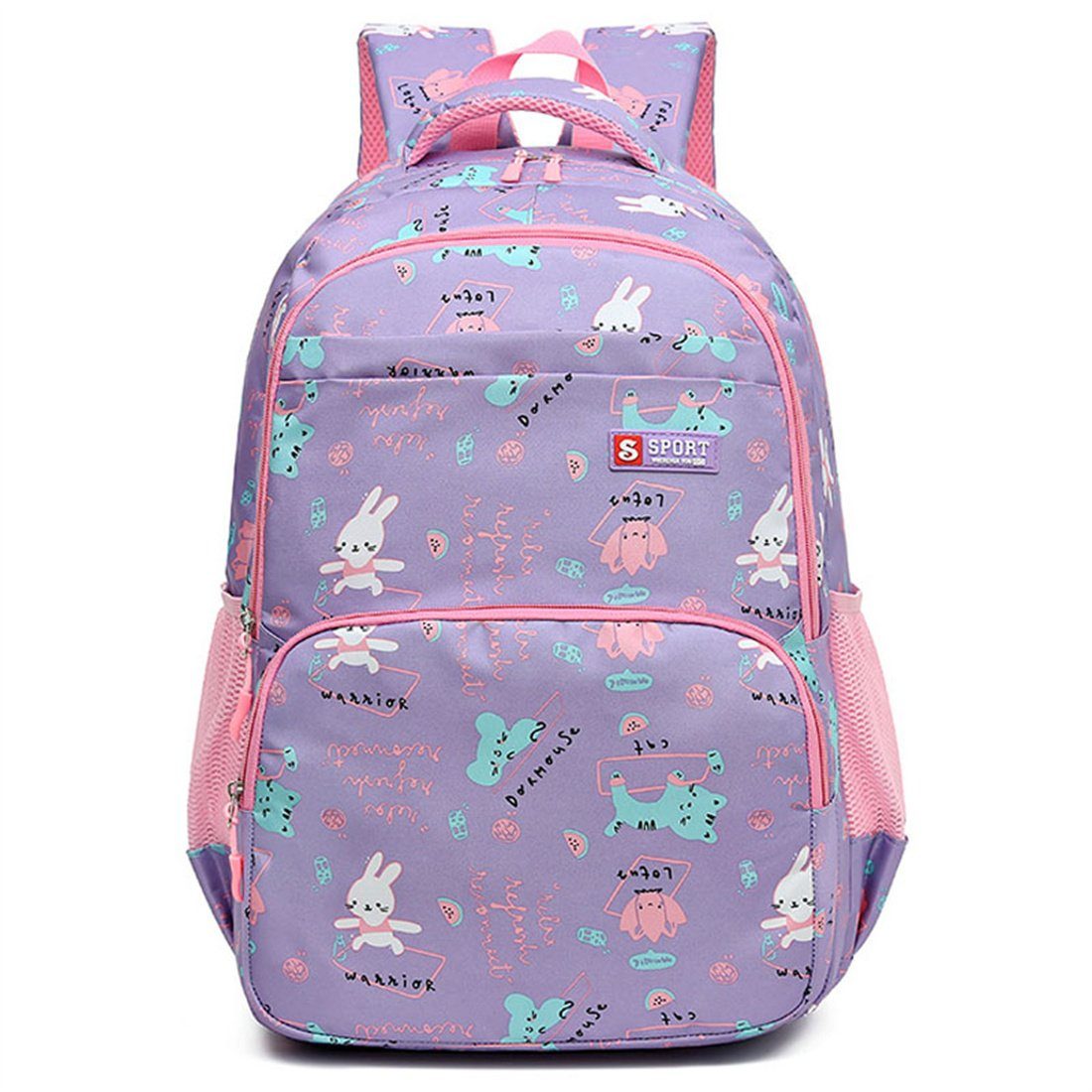 DÖRÖY Schulranzen Schultaschen für Kinder der 1. bis 6. Klasse, Schulrucksäcke,Geschenke Lila