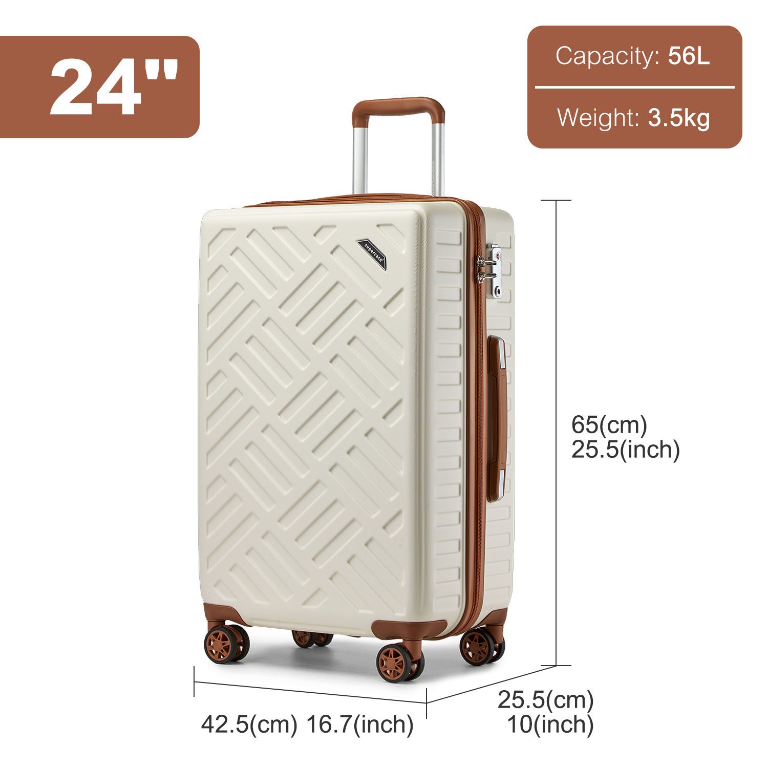 Supercase Trolley Leichter Hartschalenkoffer mit 4 günstig online kaufen