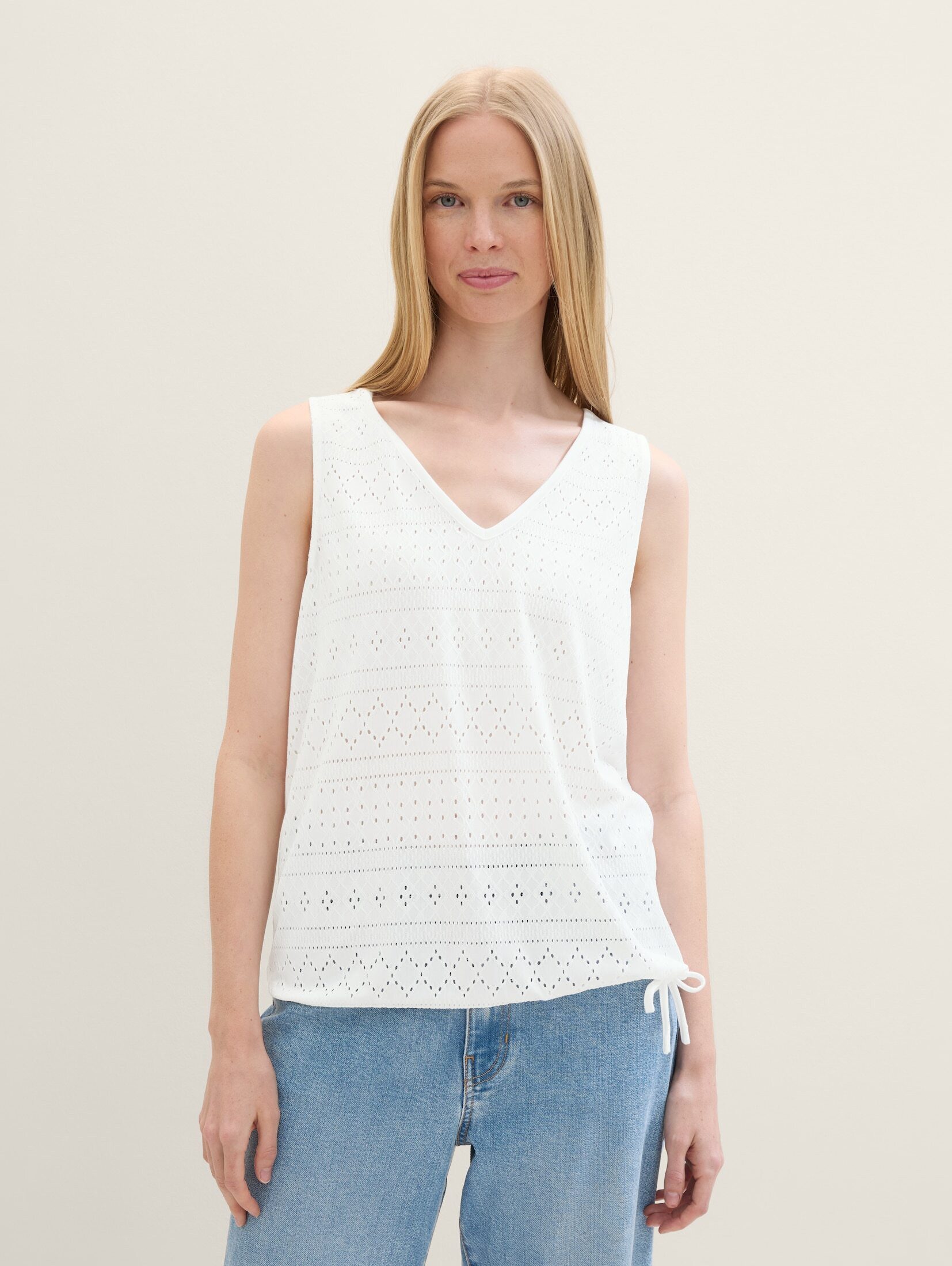 TOM TAILOR T-Shirt Top mit Lochmuster