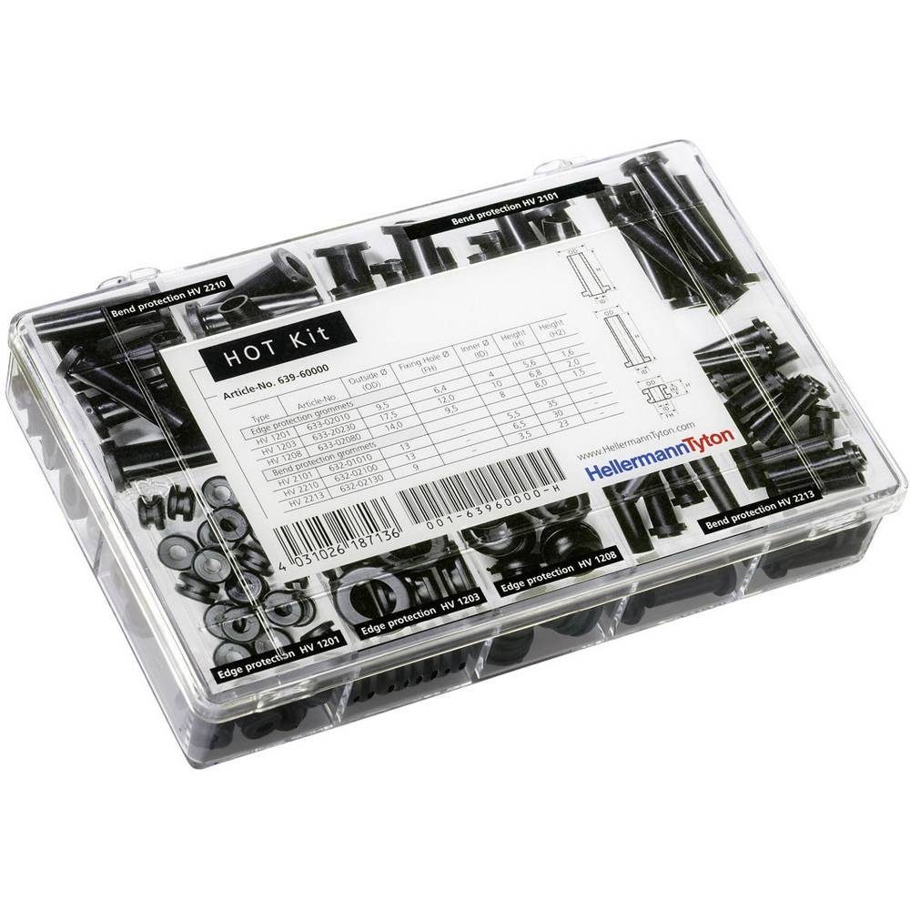 HellermannTyton Kabelführung Knickschutz- und Durchführungstüllen-Kit 639-60000