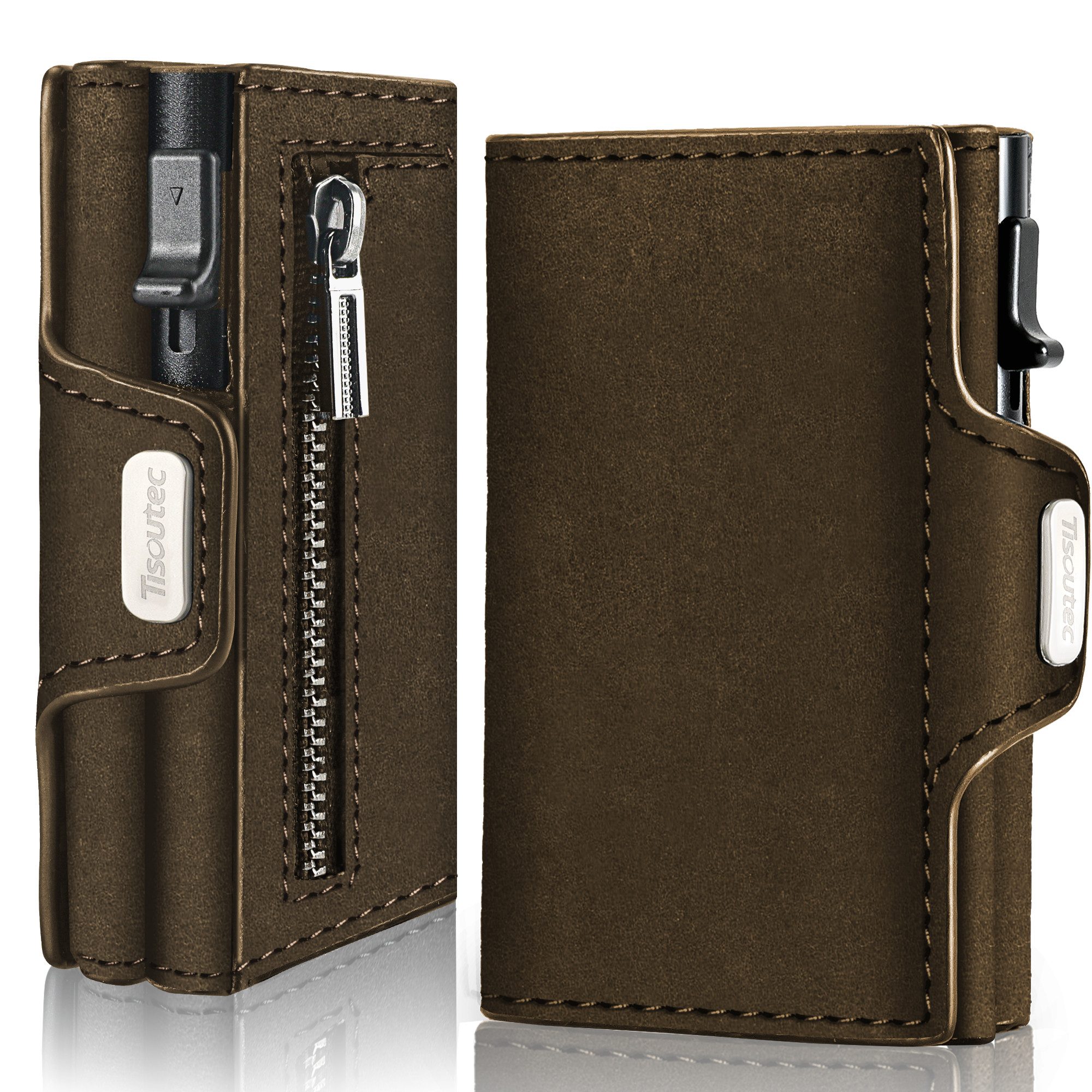 ibettertec Geldbörse Slim Wallet, Portemonnaie Herren klein, Carbon Geldbörse Herren (Geldbeutel Herren Karten, Portmonee Herren, Kartenetui Herren, RFID Schutz Mini/Smart Wallet/Kreditkartenetui Herren/Hält 12 Karten)