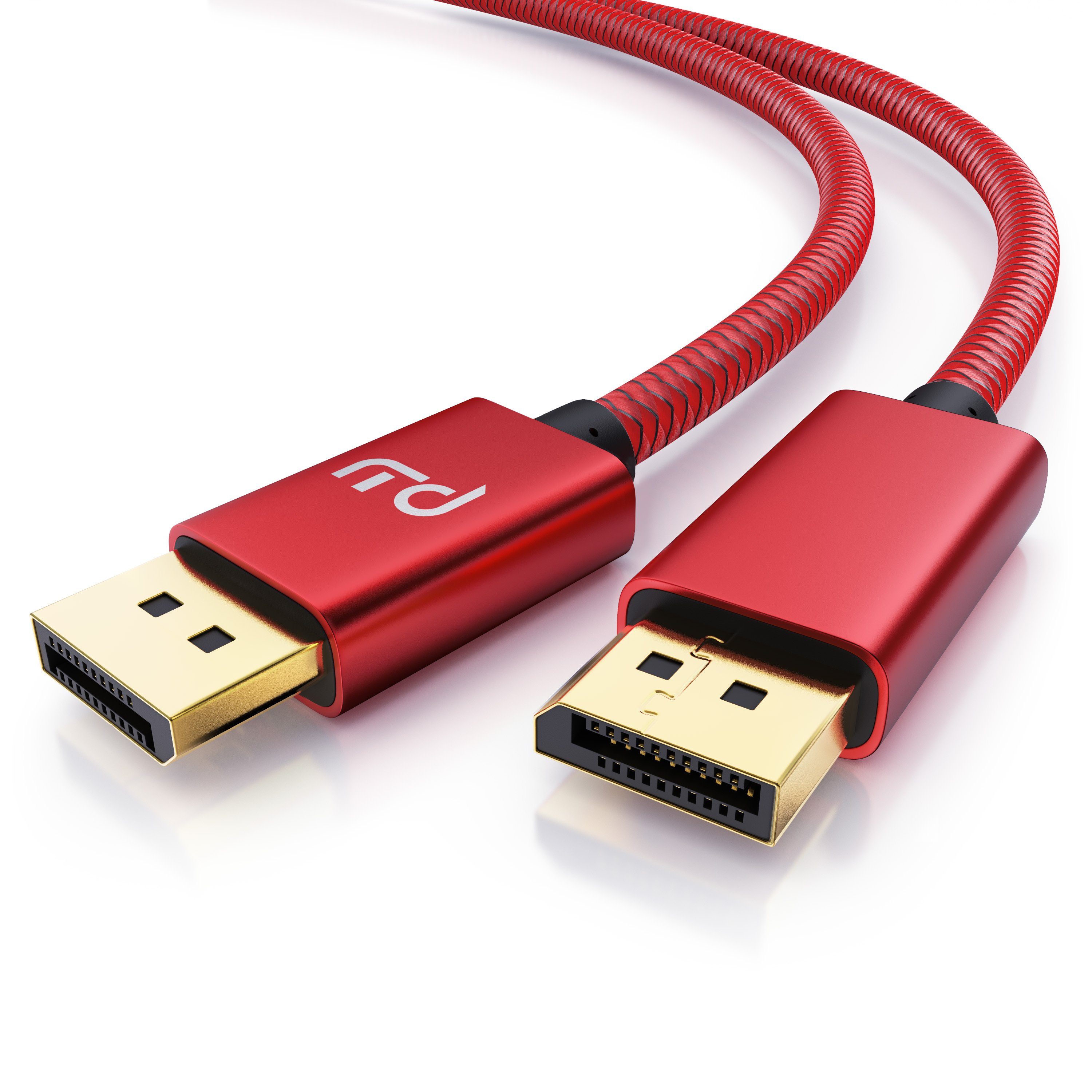 Primewire DisplayPort Kabel, Nylonummantelung, 8K 7680x4320 @ 60 Hz mit DSC - 1m Audio- & Video-Kabel, DisplayPort, DP 1.4 (100 cm), für Gaming-Monitor und PC, flüssige, gestochen scharfe Bildwiedergabe