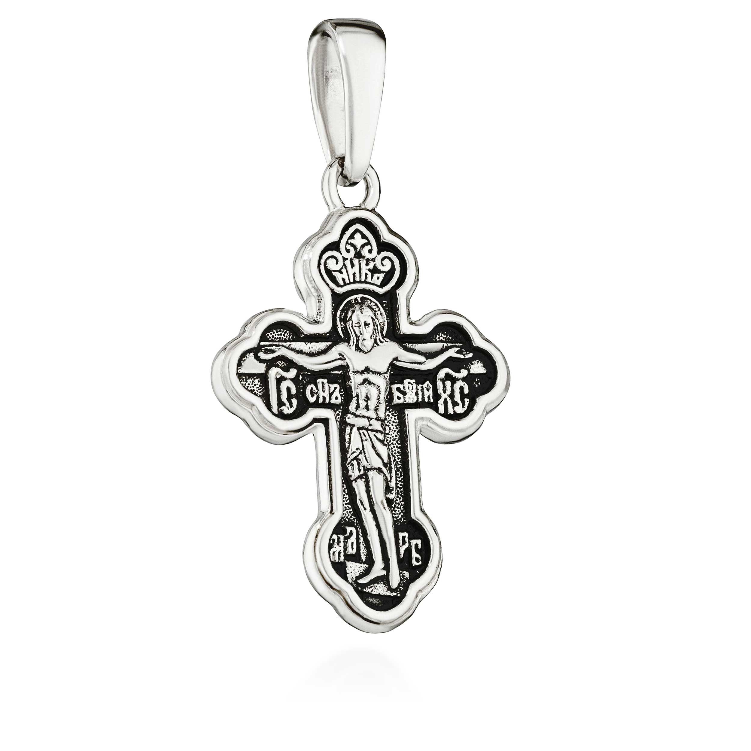 Kreuzanhänger Kettenanhänger Kruzifix 925 Silber Schutzengel 22,7mm x 17,7mm Eleganz