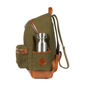 DRAKENSBERG Rucksack »Lenny« Oliv-Grün, hochwertiger Tagesrucksack im College-Design für Damen und Herren