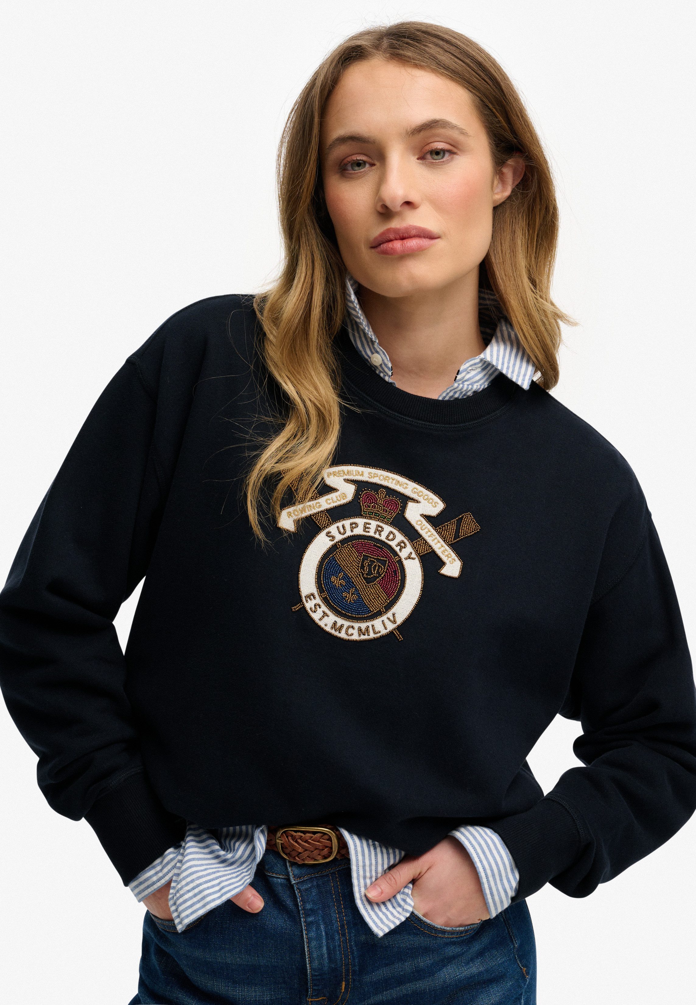 Superdry Sweatshirt Crest Loose Crew günstig online kaufen