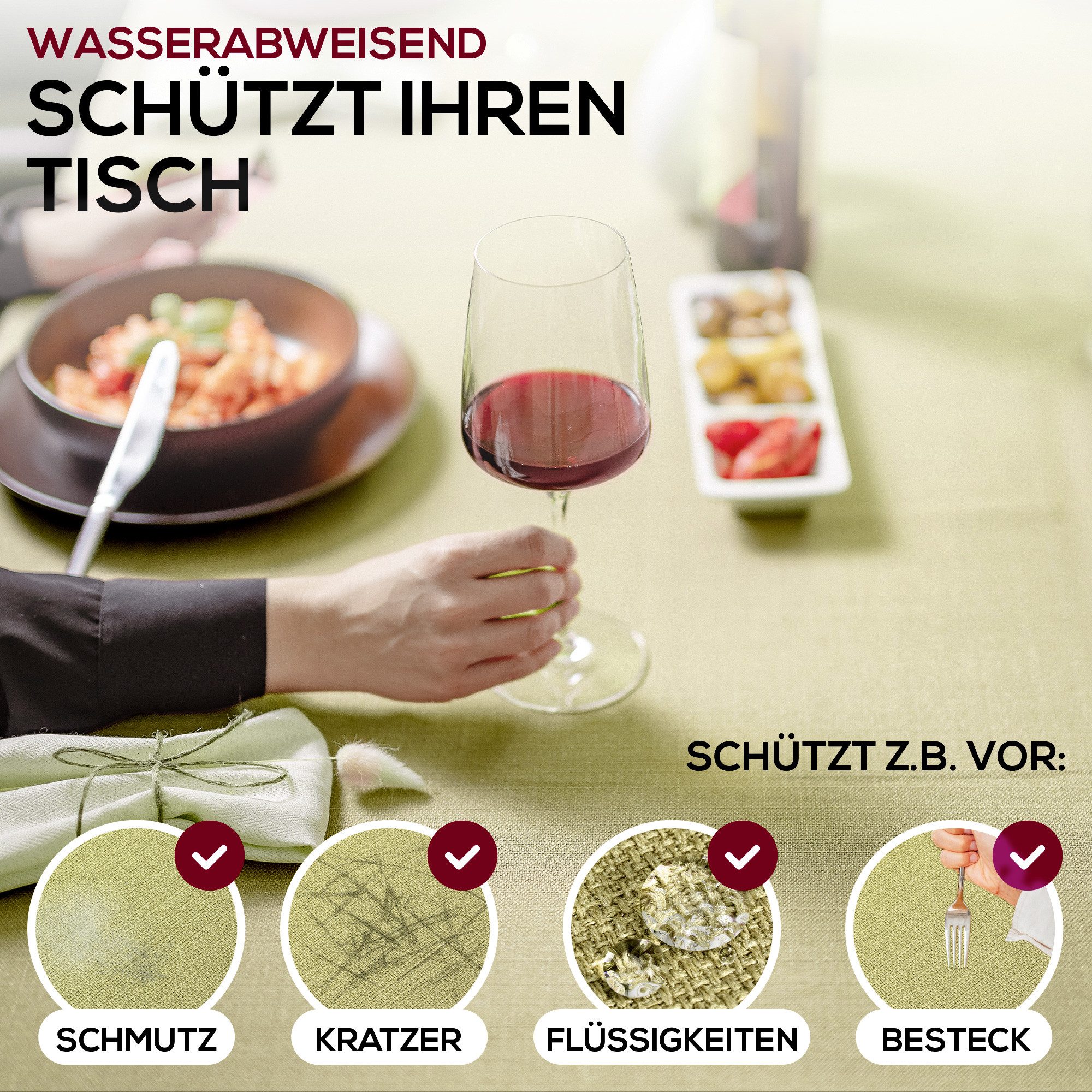 Beautex Tischdecke Elegante Tischdecke Edel Leinenoptik, Lina Tischdecke un günstig online kaufen