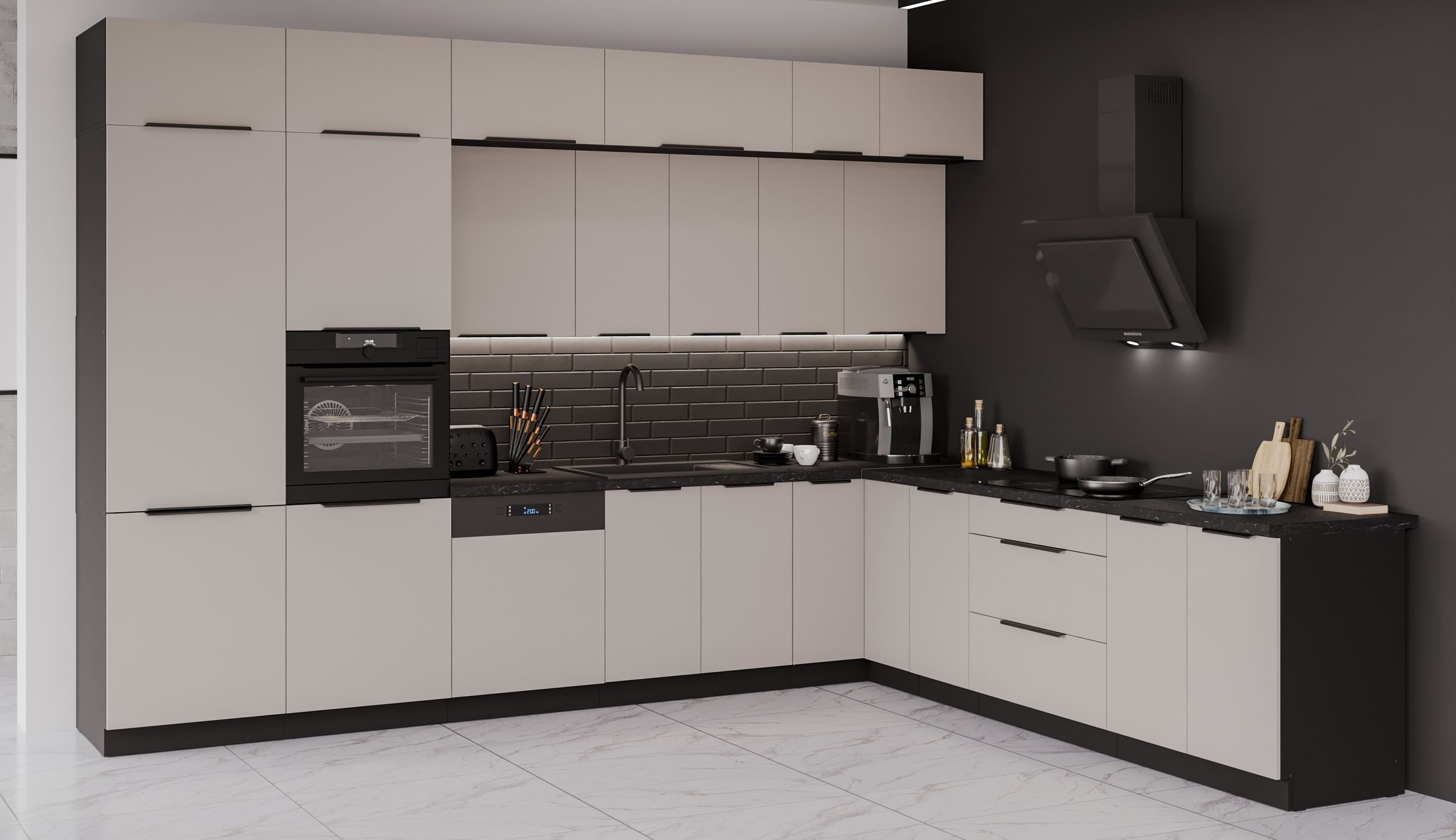 Küchen-Preisbombe Winkelküche ARONA 350x290 cm XL Stauraum Küchenzeile Küch günstig online kaufen