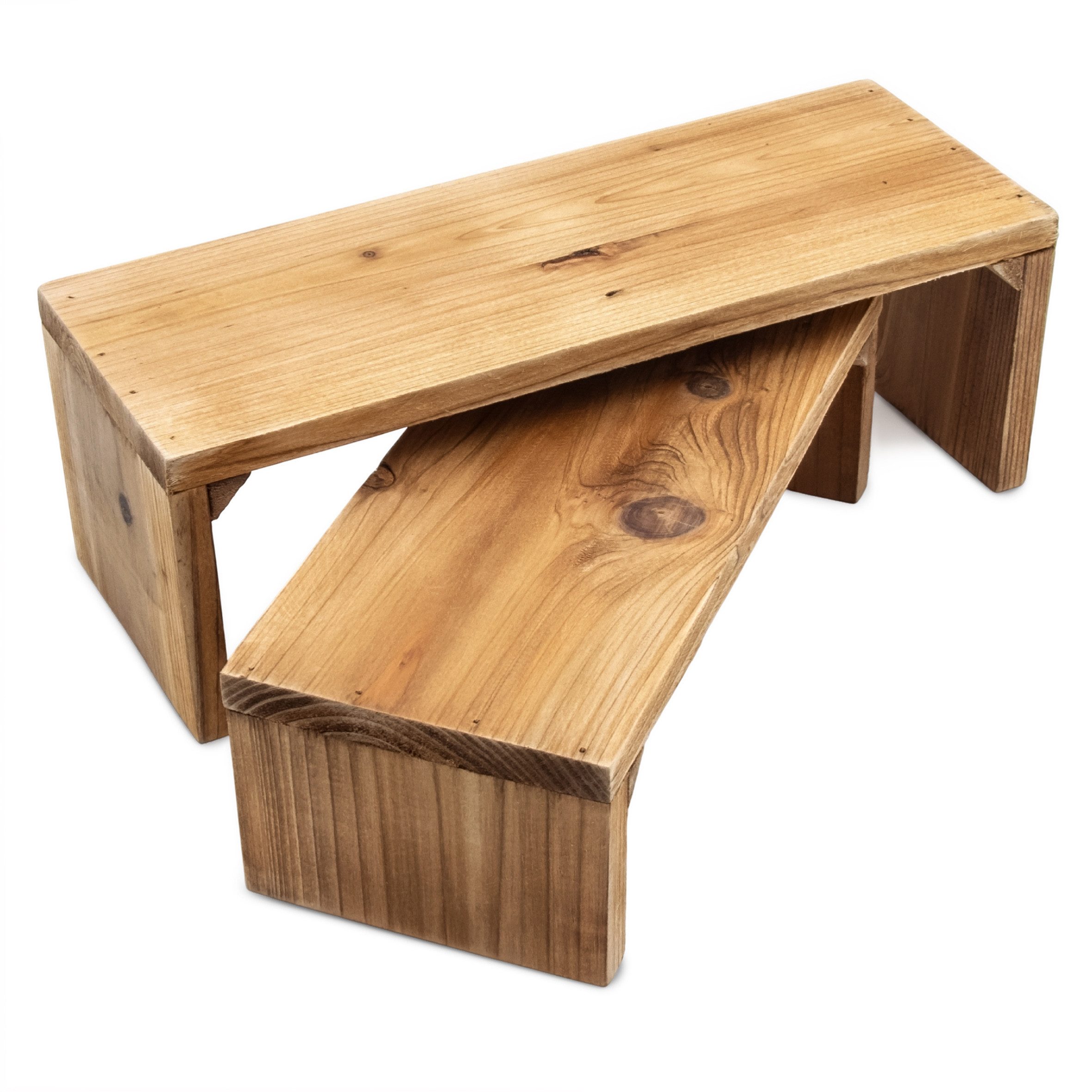 Spetebo Blumenhocker Pflanzenhocker aus recyceltem Holz (Set, 2 St., 2er Set), Gefertigt aus recyceltem Holz