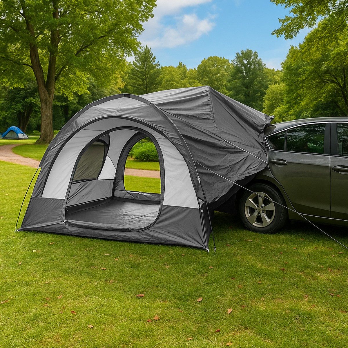 Vanit Bikerzelt Heckzelt Auto/Autovorzelt/Kuppelzelt 1-2 Personen freistehend ME64 gra