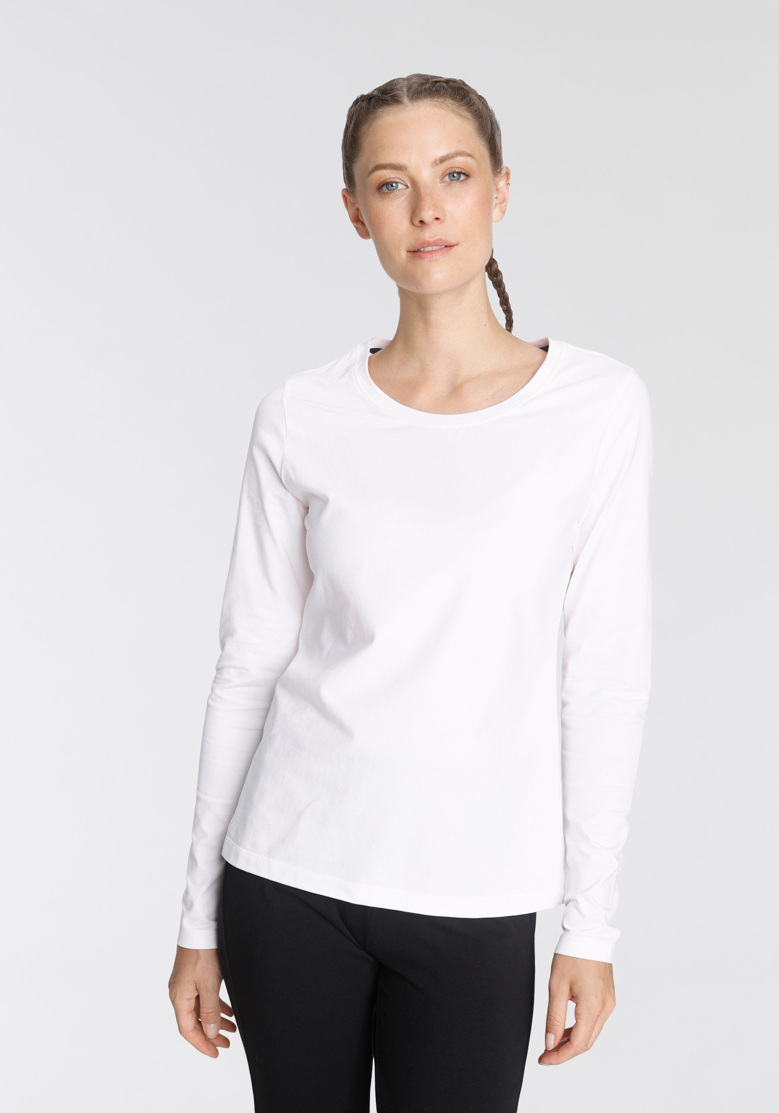 Eastwind Langarmshirt (3er-Pack) Langarm, im Basic-Stil, Rundhalsausschnitt günstig online kaufen