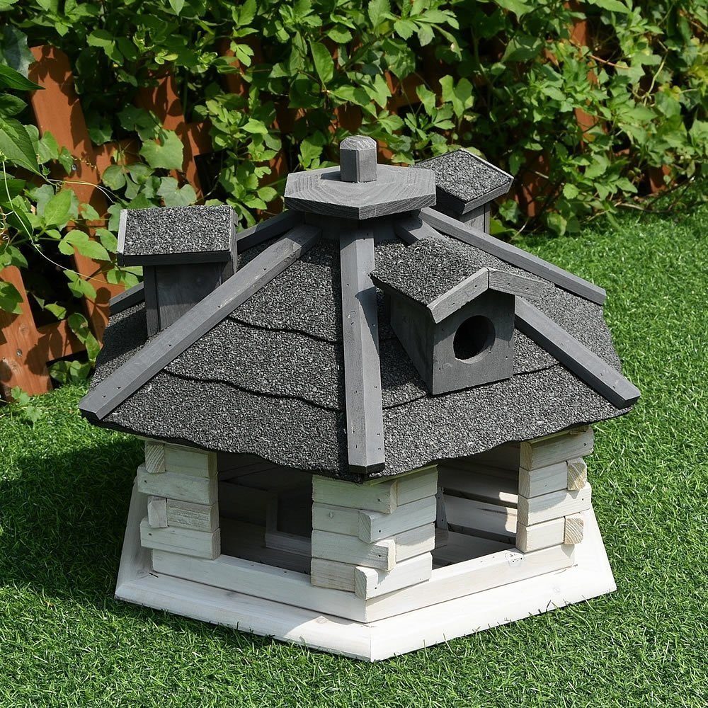 Melko Vogelhaus Vogelfutterhaus Vogelhäuschen Vogelvilla 48 CM Futtersilo Futterhaus, inkl. Futtersilo