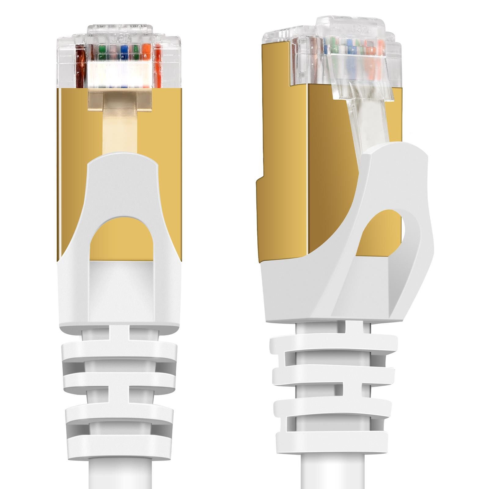 VERCO Cat 7 Netzwerkkabel rundes LAN-Kabel, RJ-45 (Ethernet), (25 cm), 10 / 100 / 1000 Mbits Geschwindigkeit bis 1 Gbits S/FTP Patchkabel