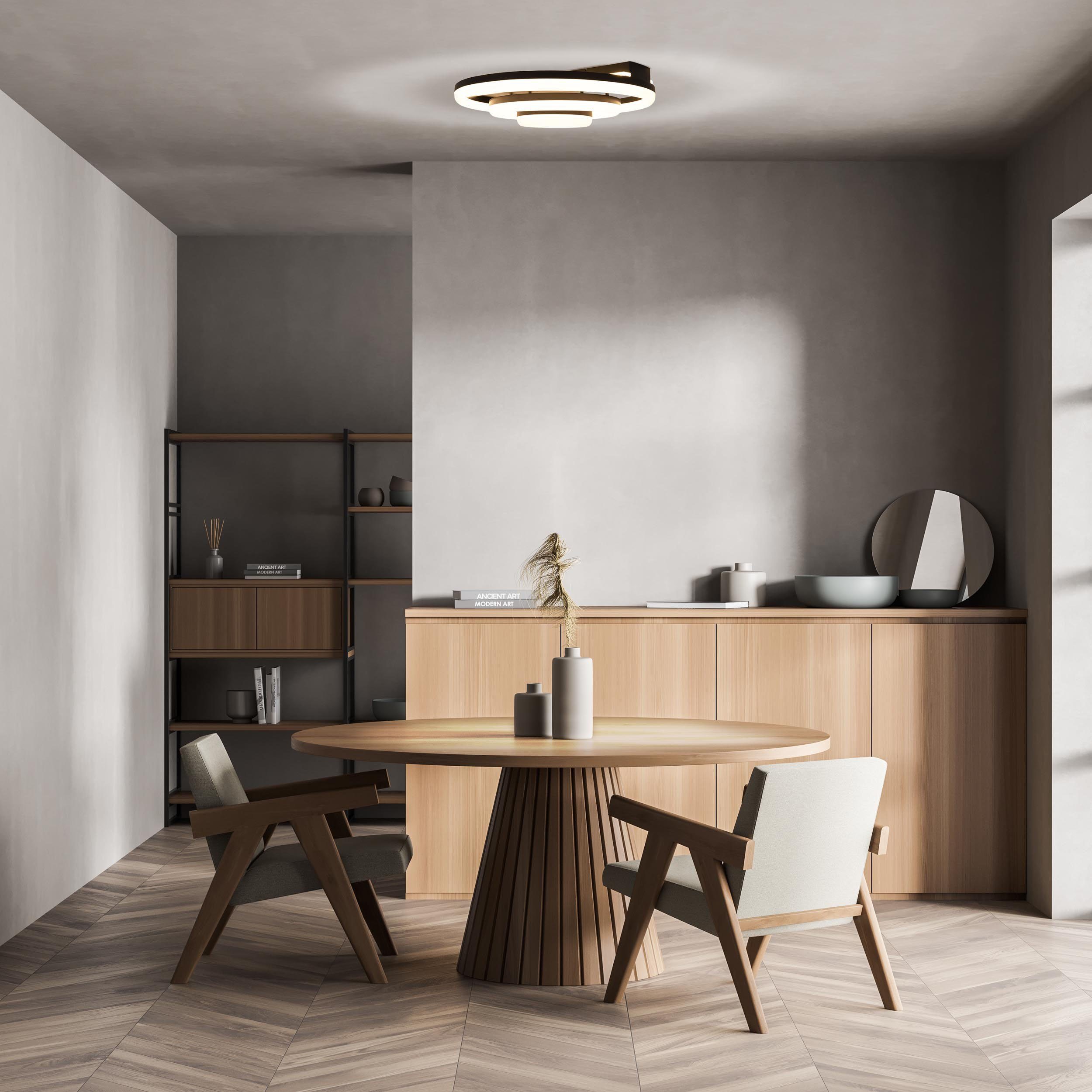 näve LED Deckenleuchte CIRCULO, Dimmfunktion, LED fest integriert, Neutralweiß, Kaltweiß, Warmweiß, Dimmbar; CCT-Farbwechsler; Memoryfunktion; Nachtlichtfunktion
