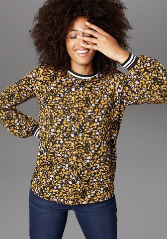Aniston CASUAL Shirtbluse su Rippstrick-Bündchen