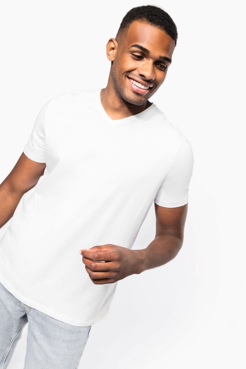 Kariban V-Shirt Herren Kurzarm-T-Shirt mit V-Ausschnitt