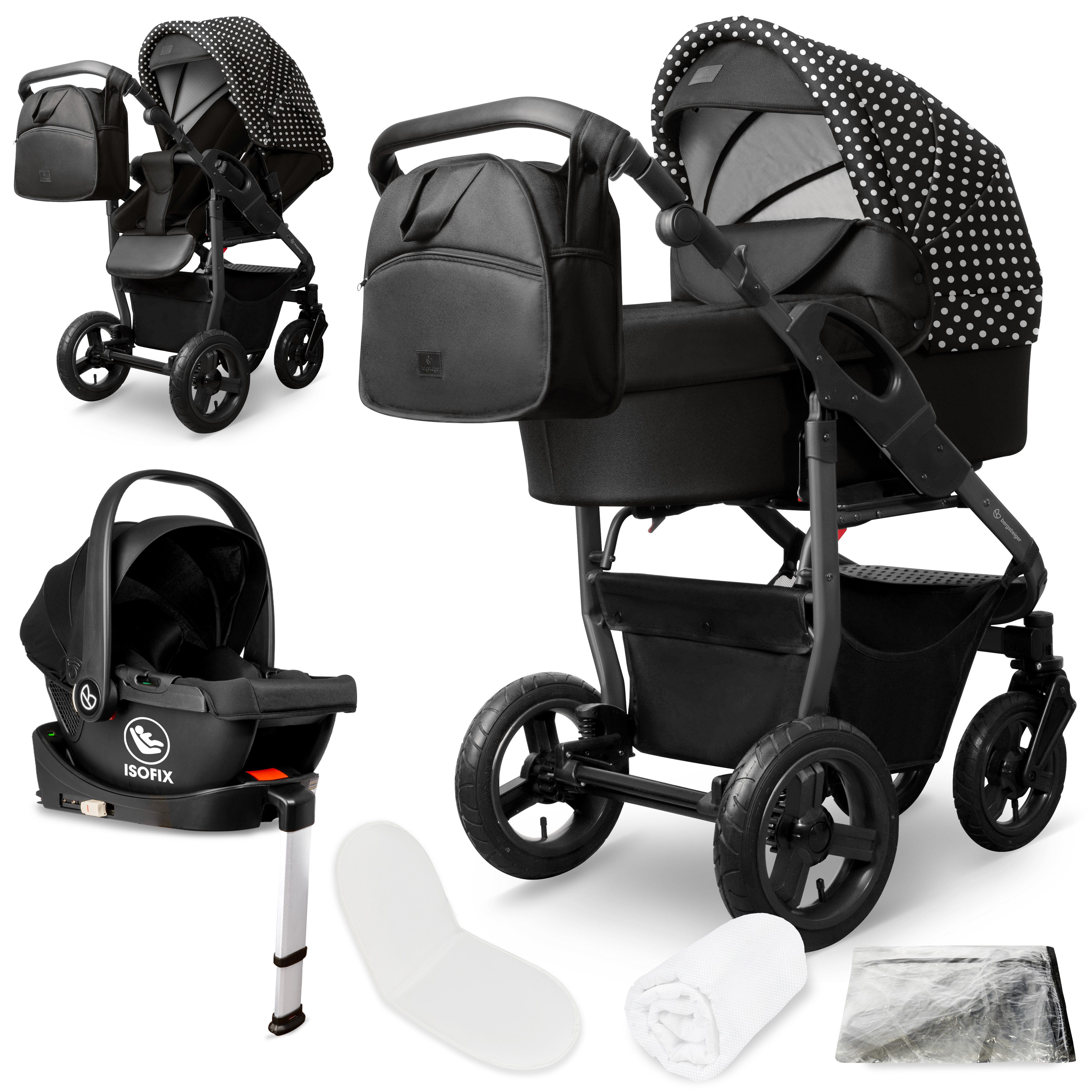Kombi-Kinderwagen Babywagen Capri 3in1, Kombikinderwagen Komplettset