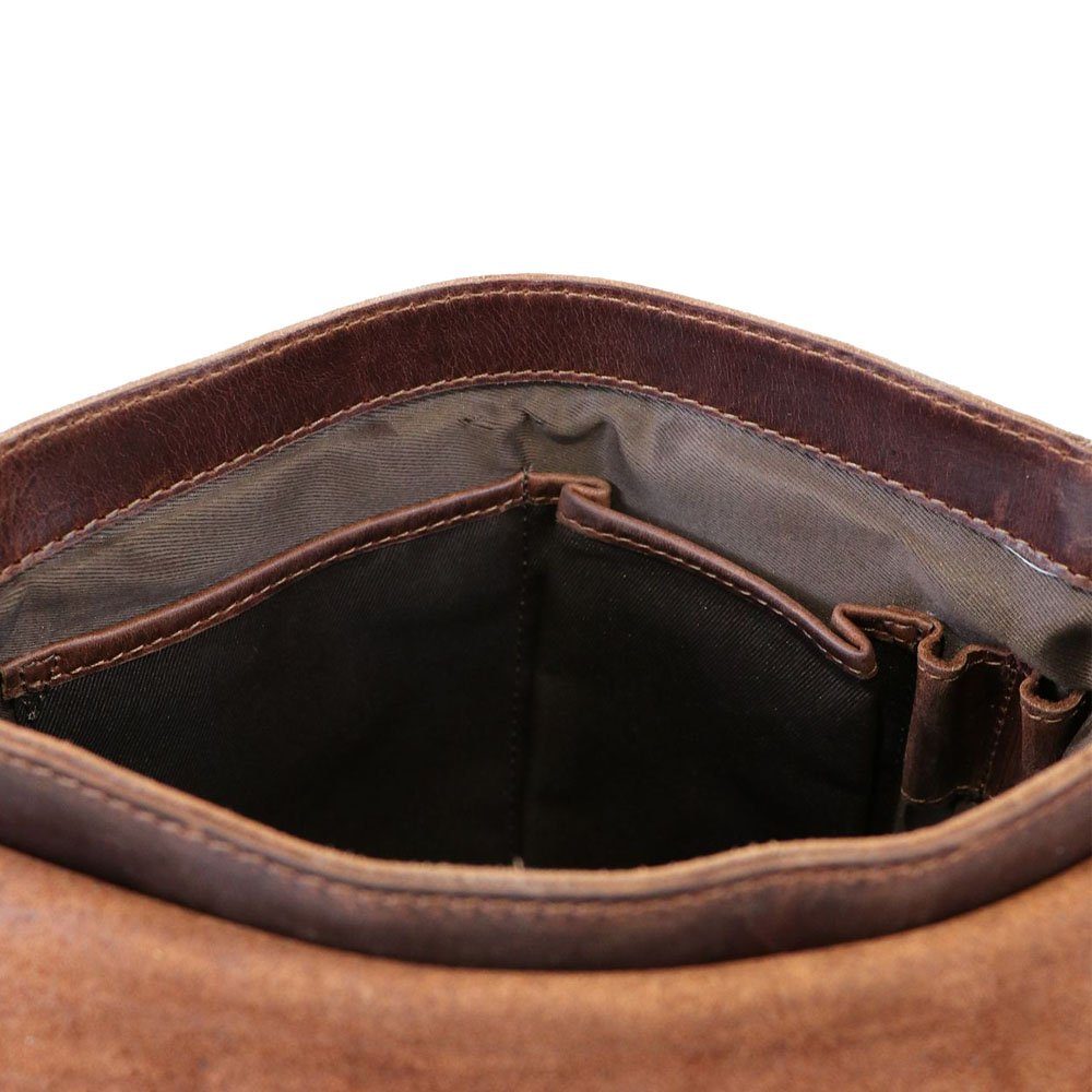 SID & VAIN Umhängetasche YALE Umhängetasche Cross-Body Bag echt Leder, Ledertasche Schultertasche Herren Damen Messenger Bag braun