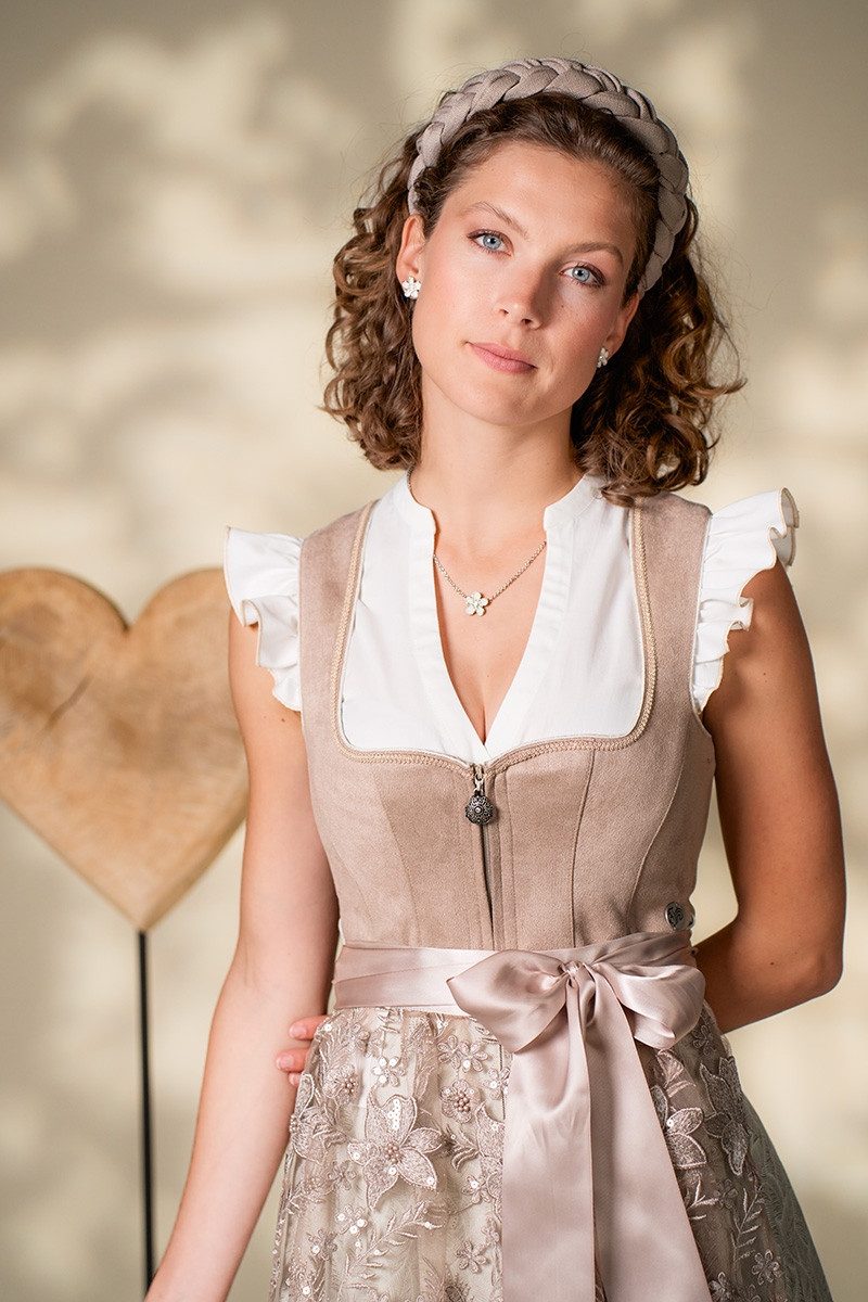 Madame Marie Dirndlbluse Dirndlbluse - LUNAVEA - weiß/taupe günstig online kaufen