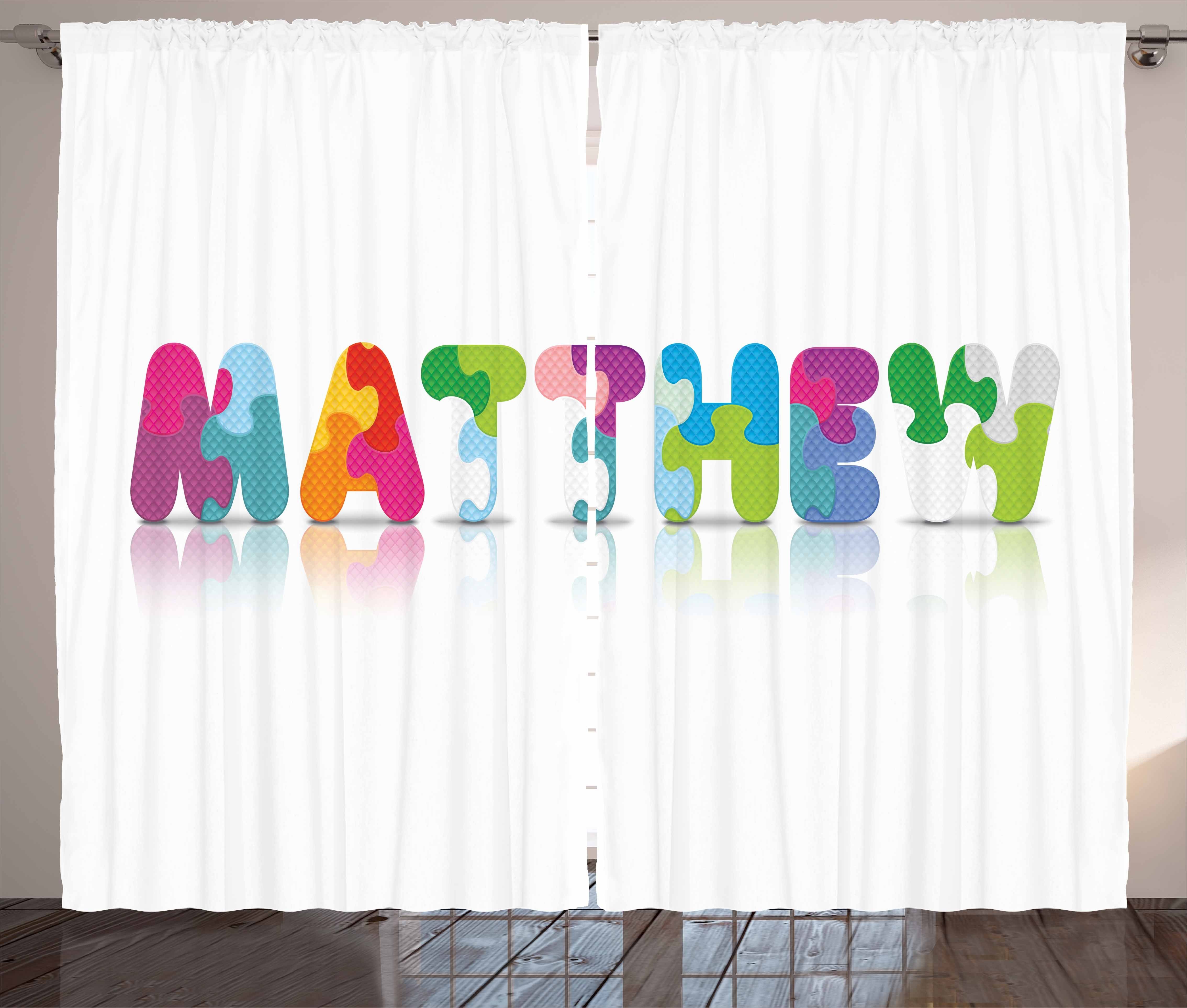 Gardine Schlafzimmer Kräuselband Vorhang mit Schlaufen und Haken, Abakuhaus, Matthew Bunte Baby Name