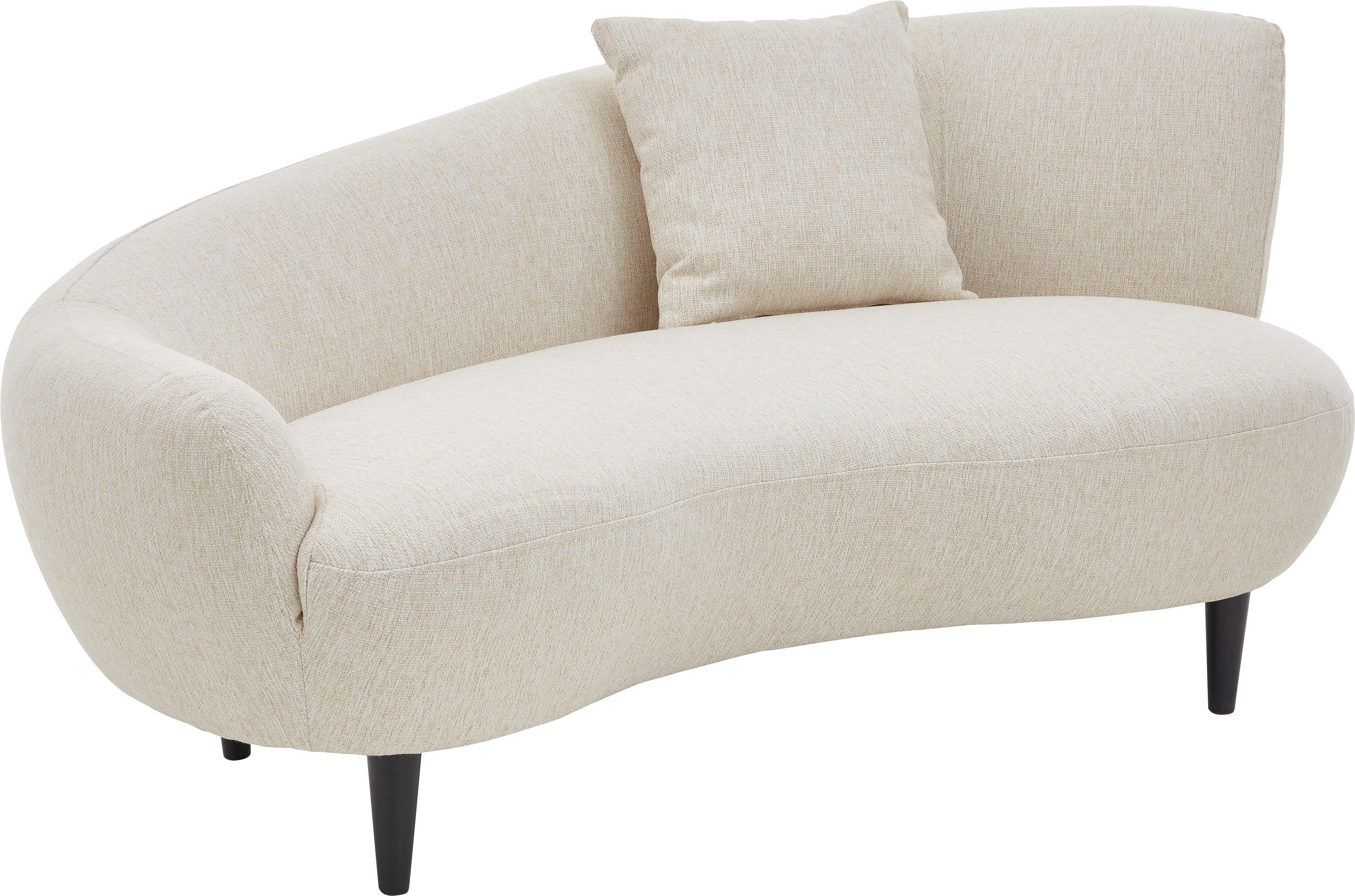 Nierenform-Sofa home ATLANTIC mit Chaiselongue collection Olivia, Originalbezug im Zierkissen