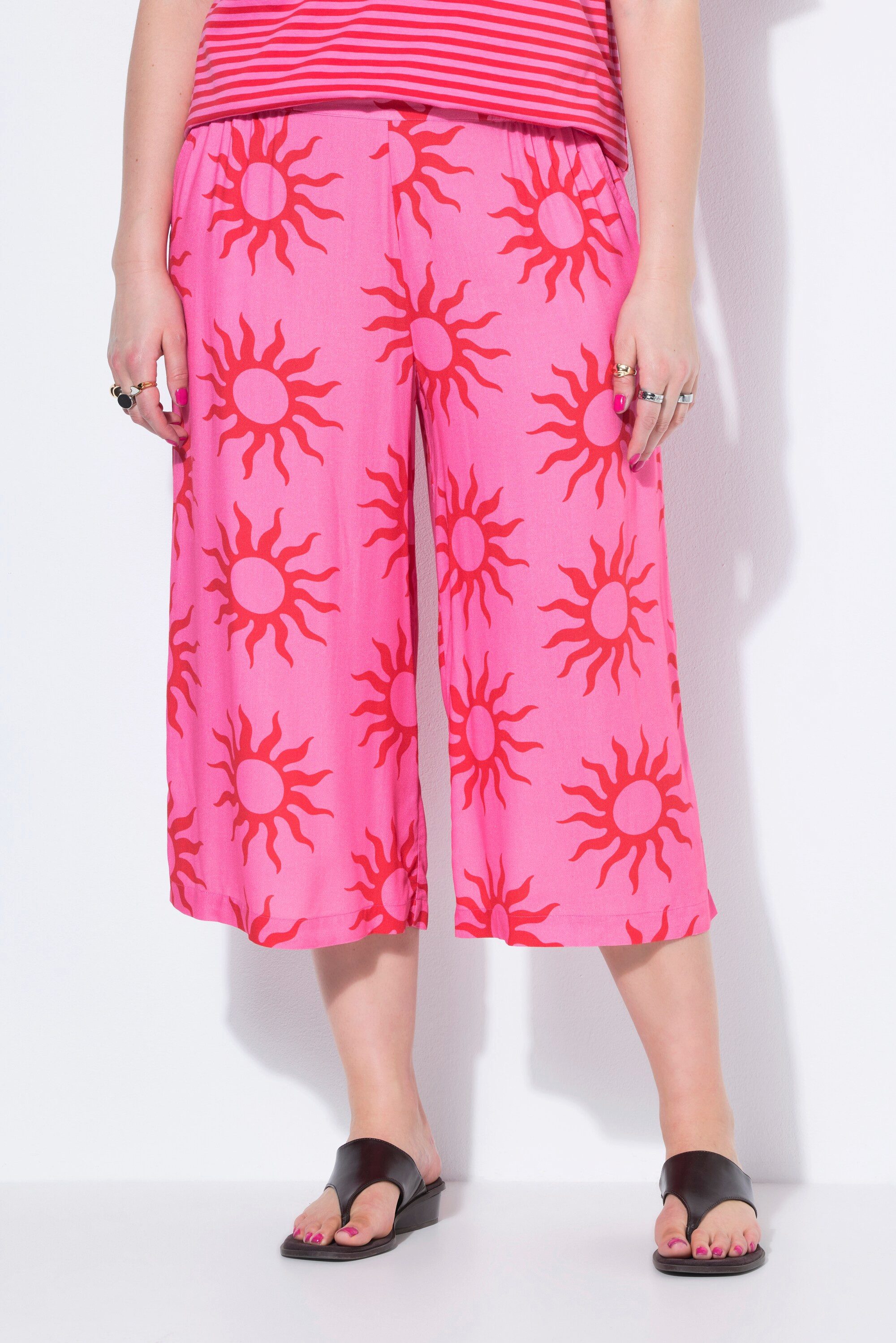 Studio Untold Culotte Culotte very Wide Legs High Waist Shape Sun-Print