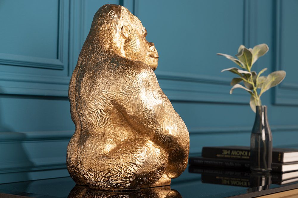 riess-ambiente Dekofigur KONG St), · Wohnzimmer 40cm Design gold (Einzelartikel, · · Gorilla-Figur 1 · Accessoire · Metall handmade