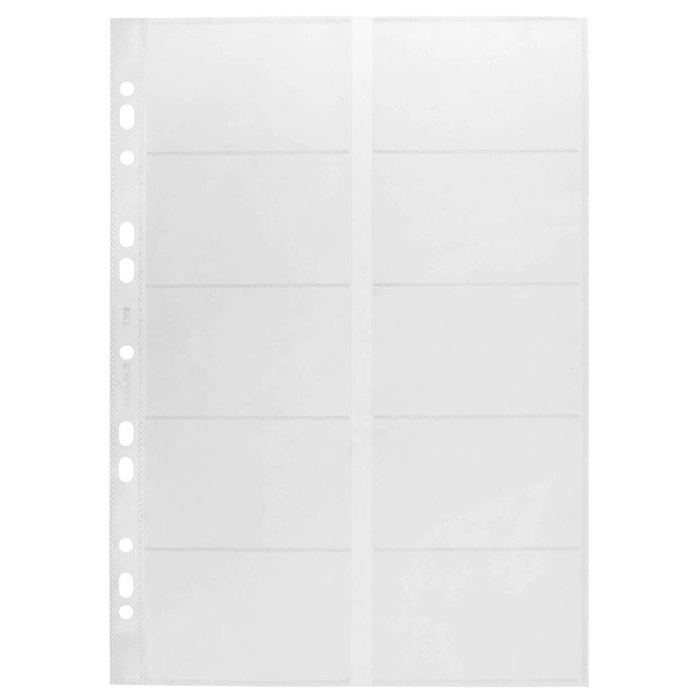 DURABLE Prospekthülle 1 Erweiterungssatz mit 10 Hüllen VISIFIX® 200 DIN A4, Geeignet für Visitenkarten mit den Maßen max. 9 x 5,7 cm