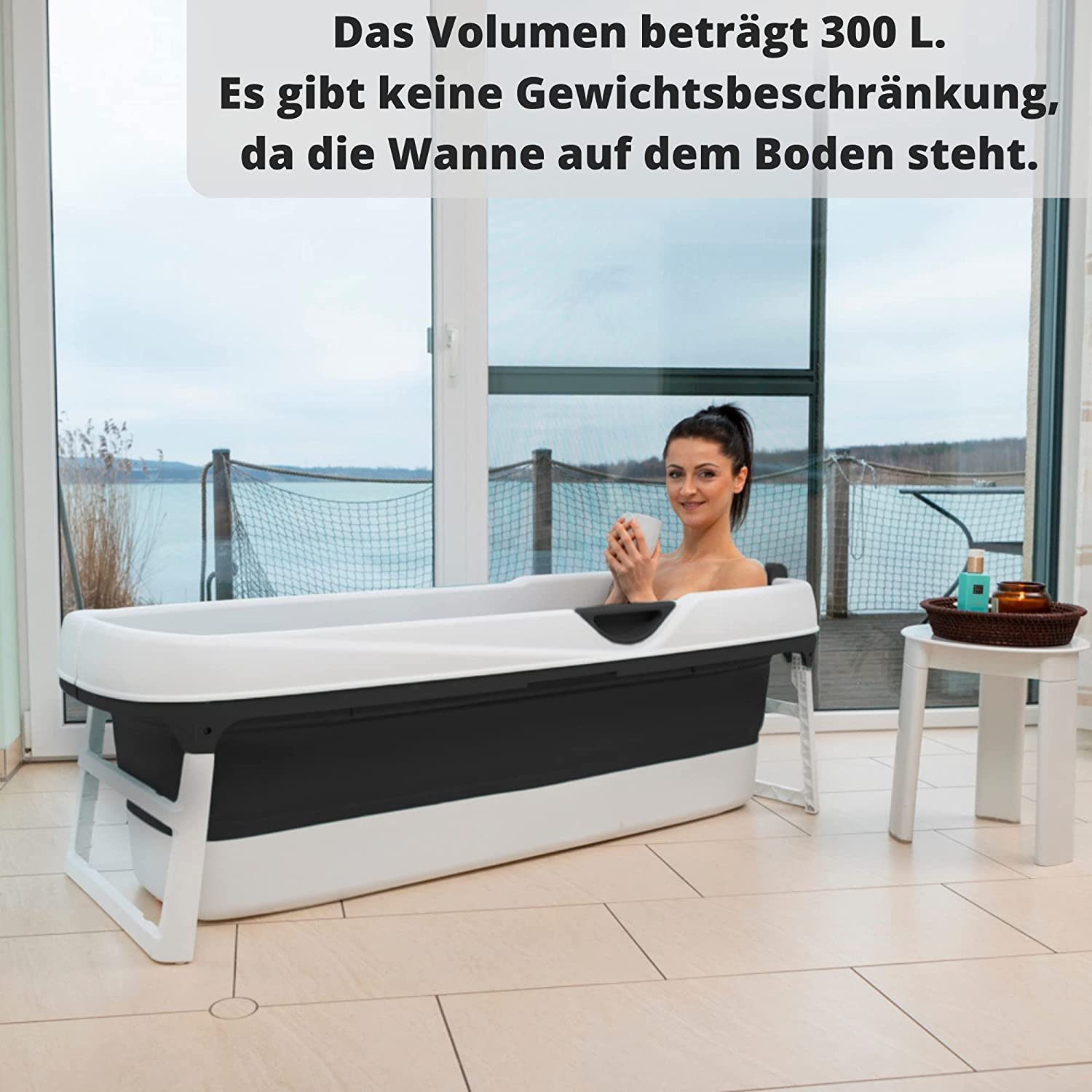 Aotusoa Faltbare Badewanne 75x45x25cm - Tragbare Klappwanne Für Haustiere & Menschen