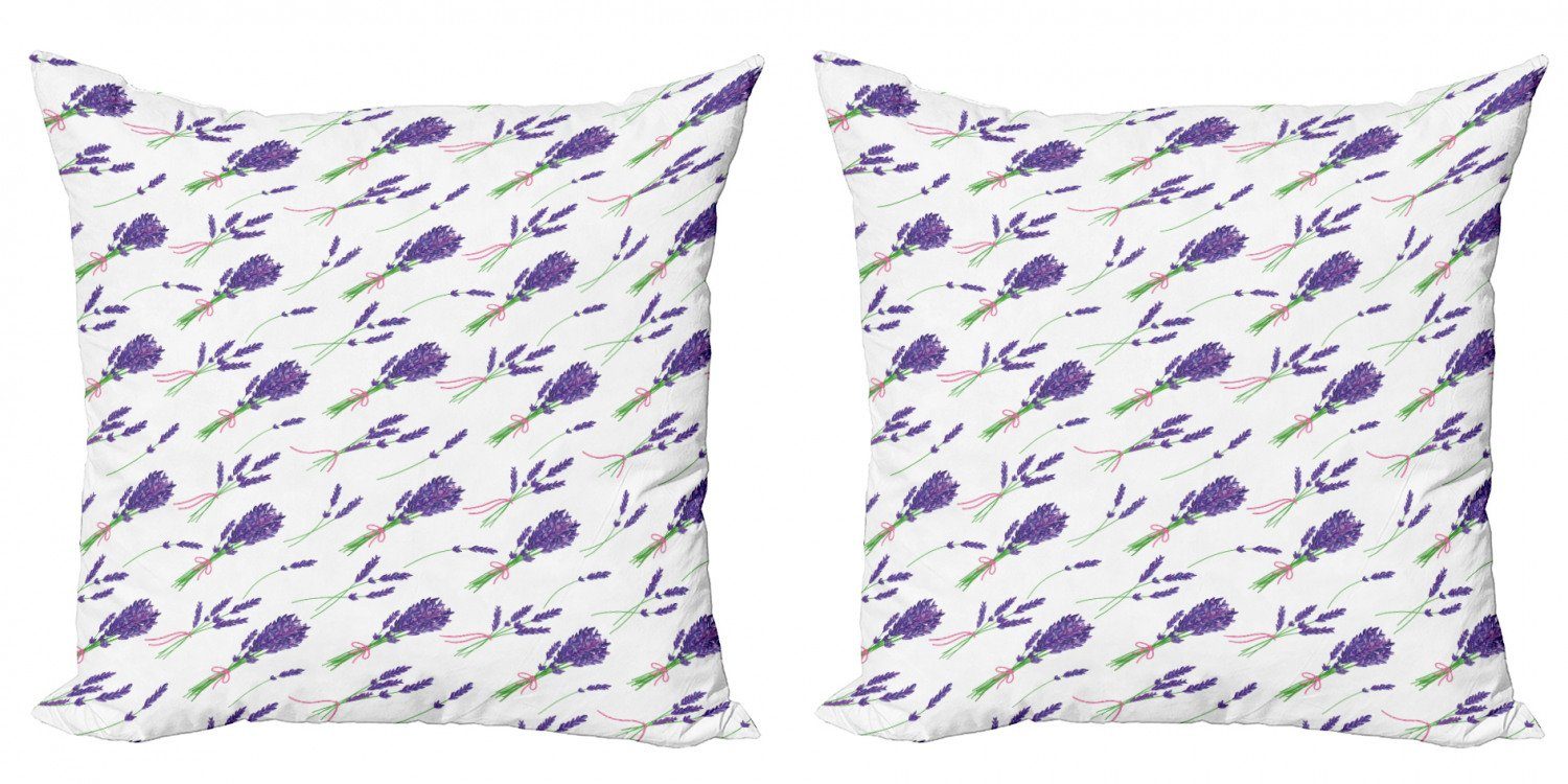 Kissenbezüge Modern Accent Doppelseitiger Digitaldruck, Abakuhaus (2 Stück), Blumen Wiederholte Lavendelsträuße
