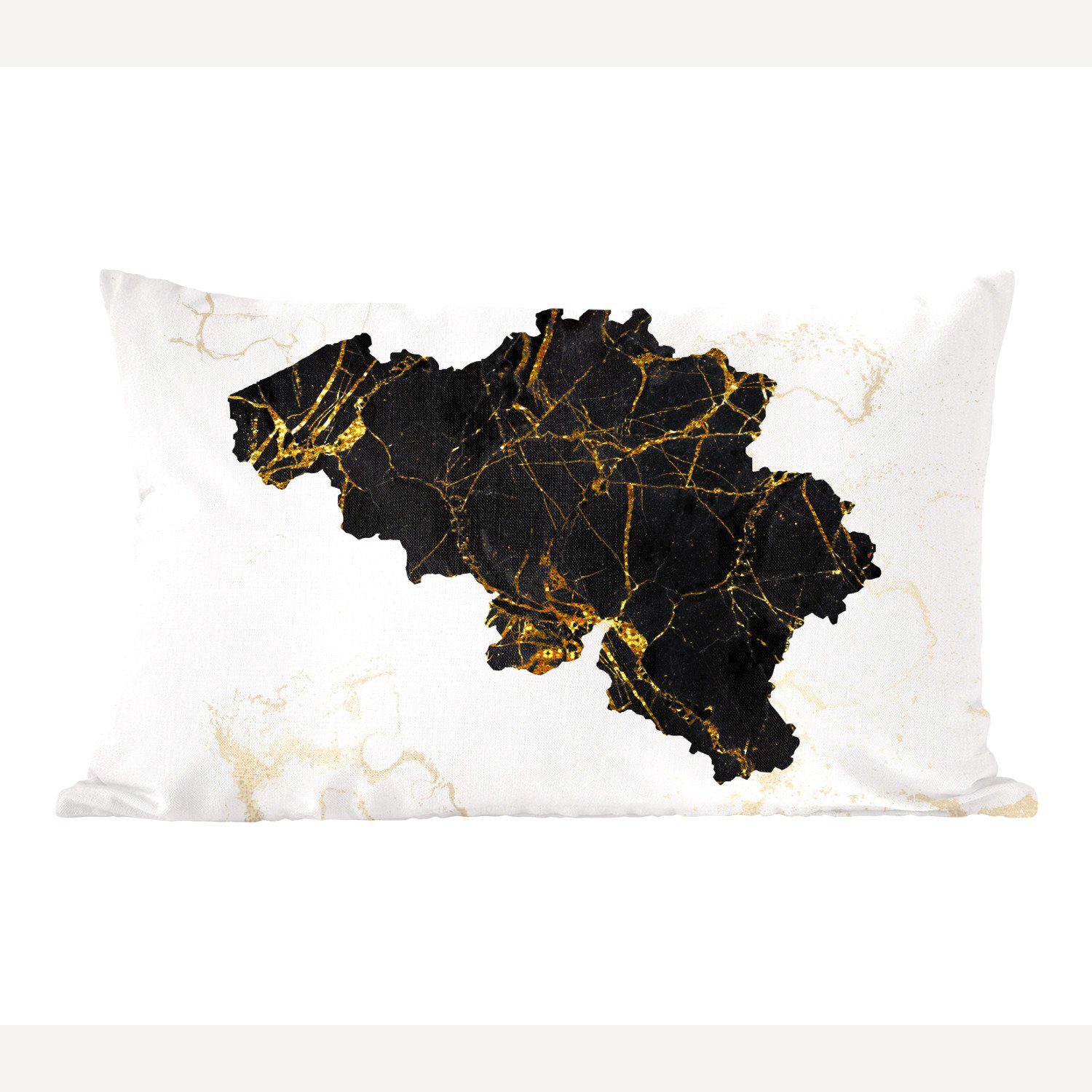 Dekokissen Dekoration, Schlafzimmer - Füllung, Marmor, - Dekokissen Belgien Zierkissen, mit Karte MuchoWow Wohzimmer