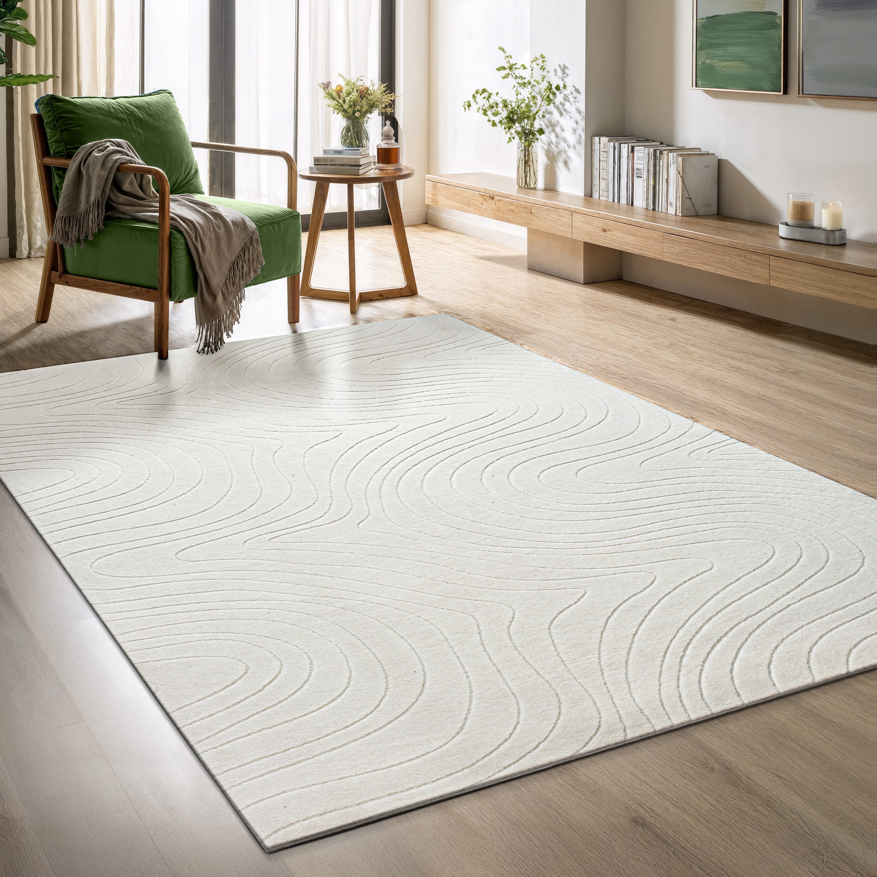 OTTO home Teppich Novva, rechteckig, Höhe: 8 mm, mit Anti-Rutsch-Rücken und 3D-Optik
