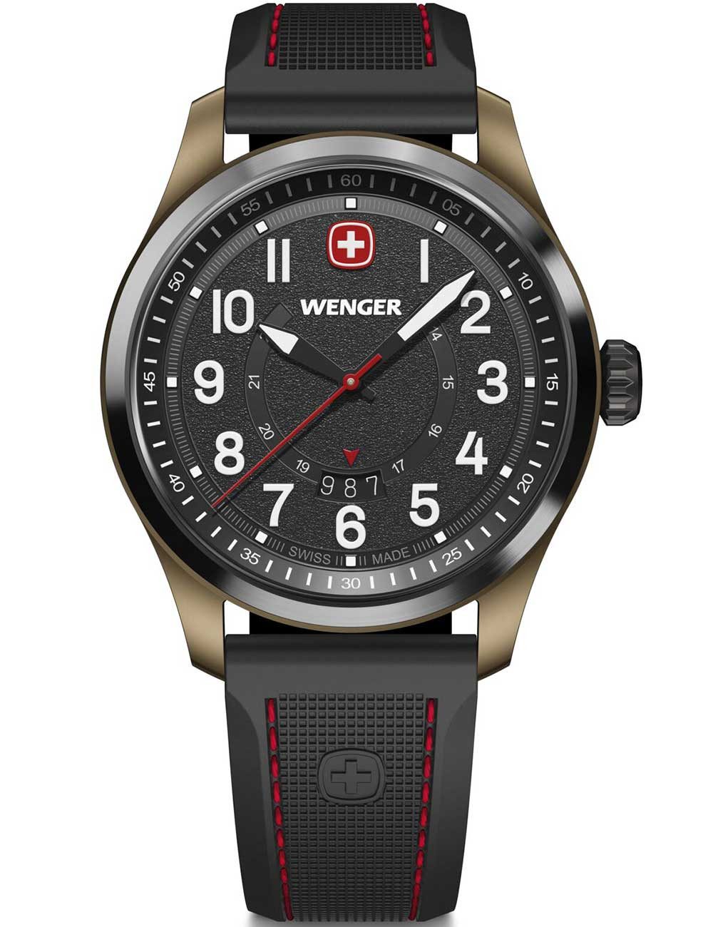 Quarzuhr Wenger 01.0541.124 Herrenuhr Terragraph 43mm 10ATM Wenger 01.0541.124 Herrenuhr Terragraph 43mm 10ATM