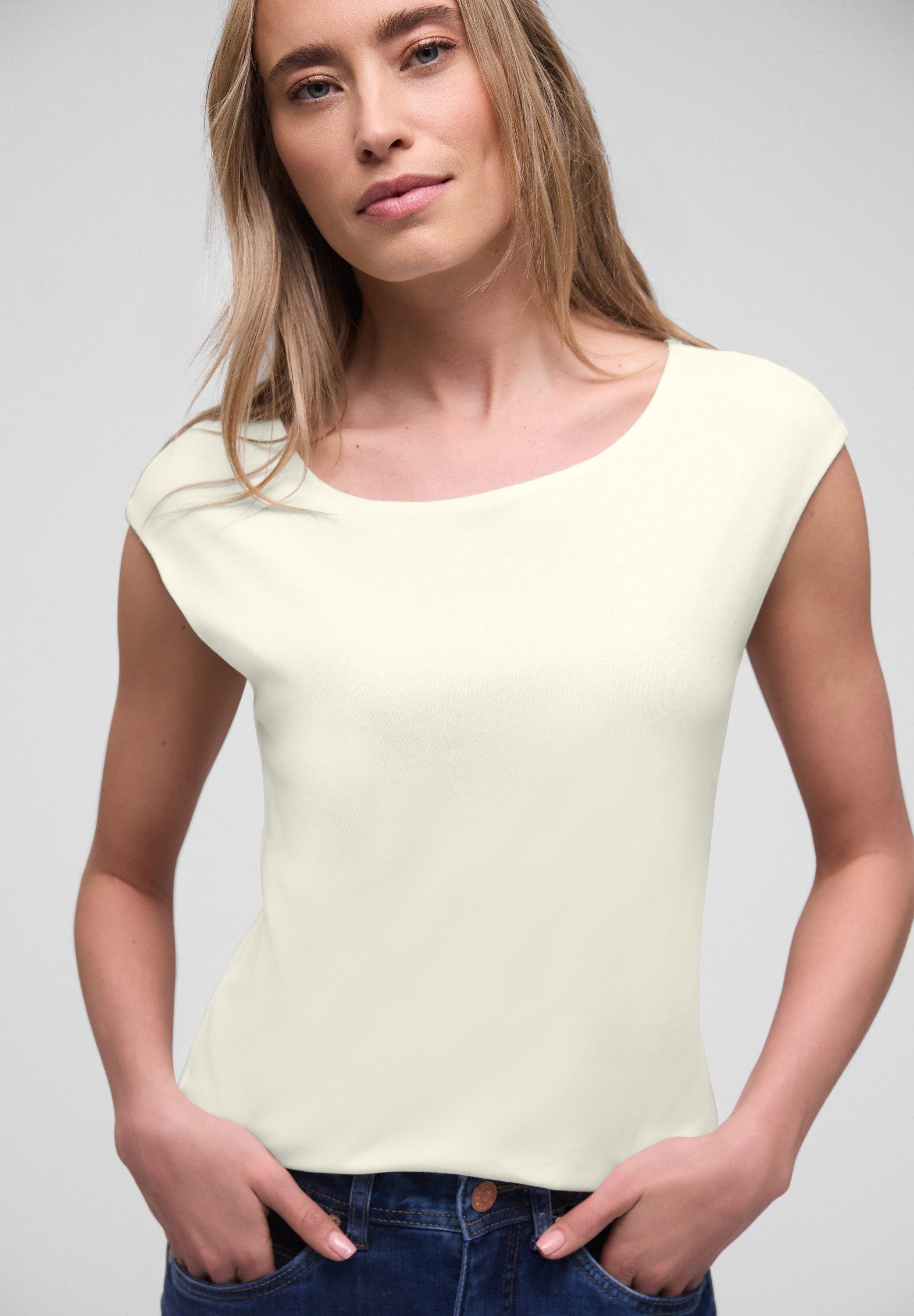 STREET ONE T-Shirt mit U-Boot-Ausschnitt