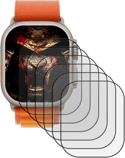 Protectorking Schutzfolie 6x 9H Panzerhartglas für Apple Watch Ultra 49mm 3D KLAR Displayschutz, (6-Stück), Echtglas Tempered 9H Panzerhartglas, Displayschutz, Schutzglas 3D KLAR