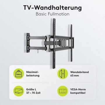 Goobay TV-Wandhalterung Basic FULLMOTION L TV-Wandhalterung, (bis 70,00 Zoll, inkl. Zubehör, 15° neigbar / 90° schwenkbar / 35 kg Traglast / Schwarz)