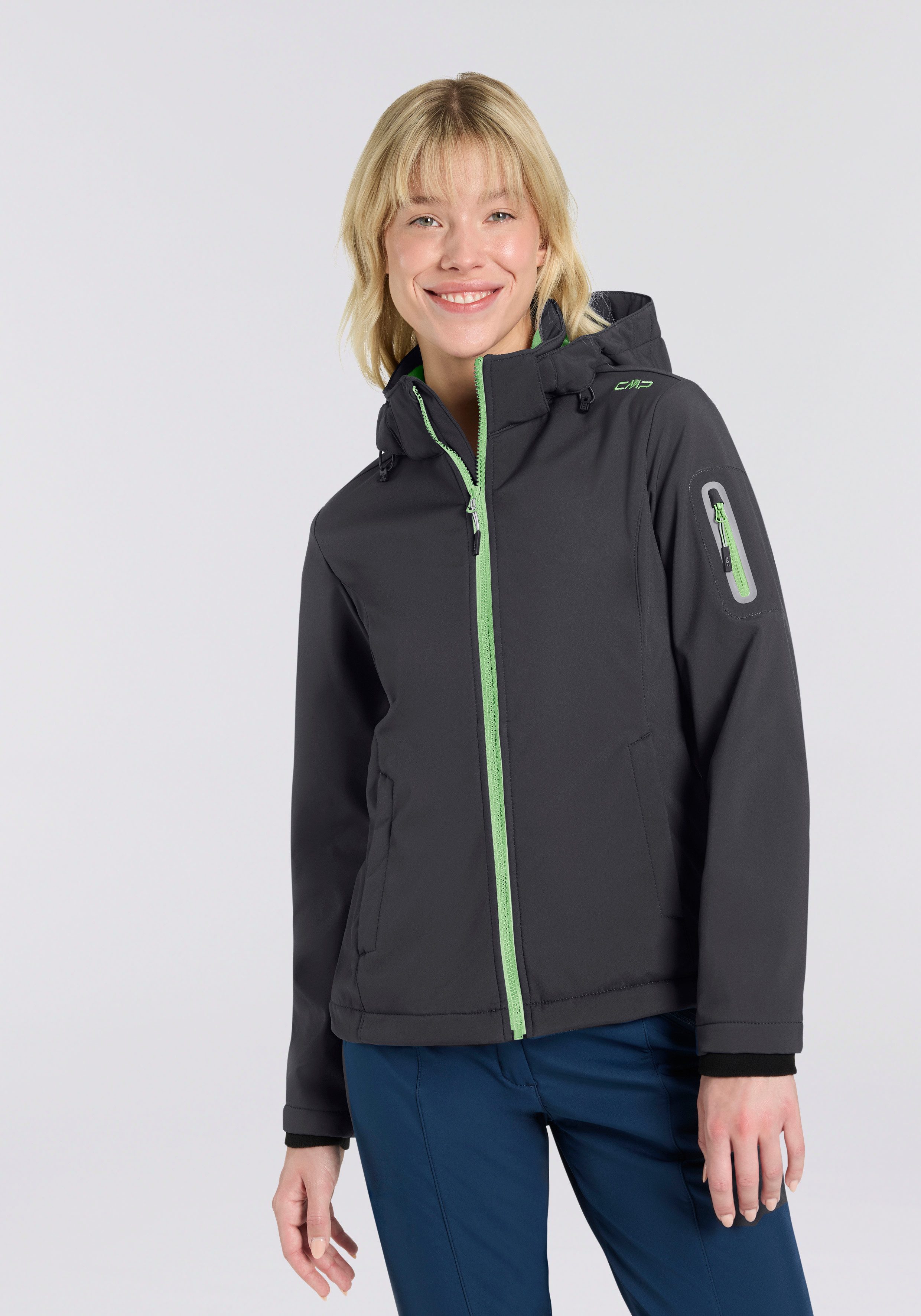 CMP Softshelljacke WOMAN JACKET ZIP HOOD (1-St) sportlicher Stil, wärmend, günstig online kaufen