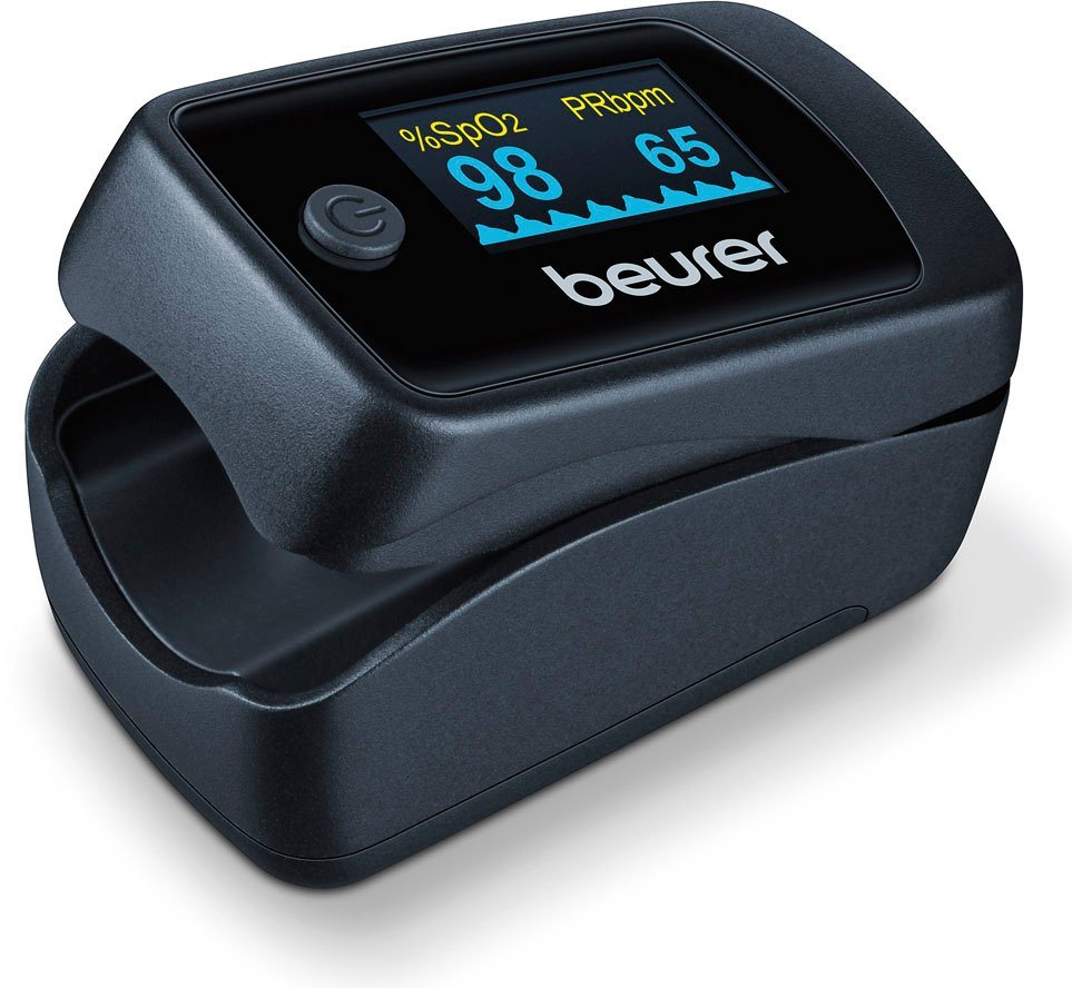 BEURER Pulsoximeter PO 45, Sauerstoffsättigung ohne Blutabnahme messen, mit einer Symbolanzeige auf dem Farbdisplay