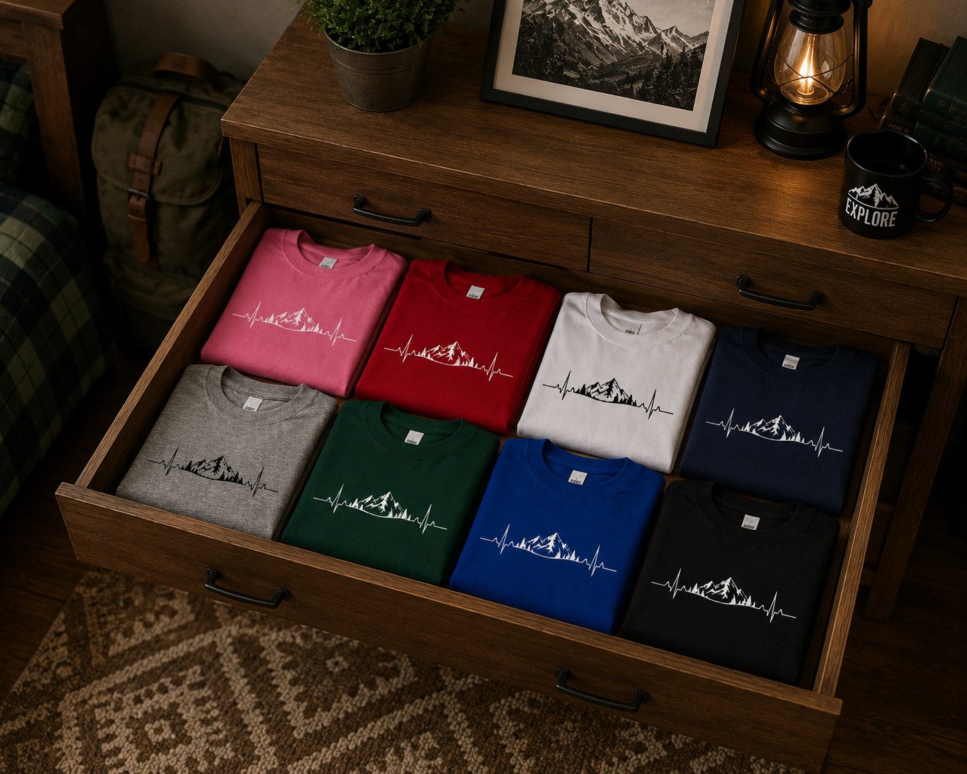 Blondie & Brownie T-Shirt heartBeatAlpen Damen T-Shirt Herzschlag Bergmotiv Outdoor Look (Einzelstück, Einzelartikel) heartBeatAlpen Bergliebe Naturmomente Shirt