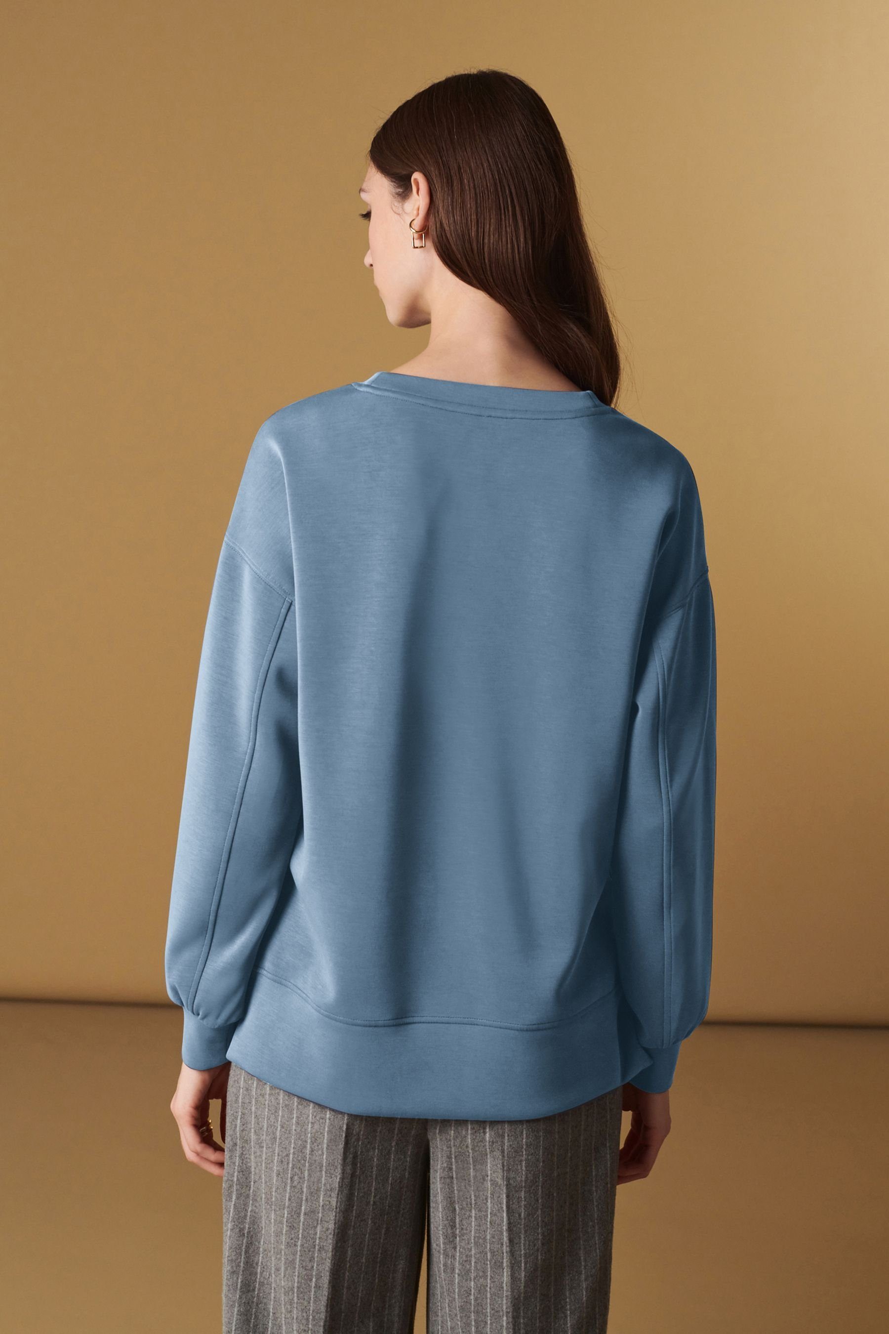 (1-tlg) Next Blue Premium-Rundhalspullover Sweatshirt