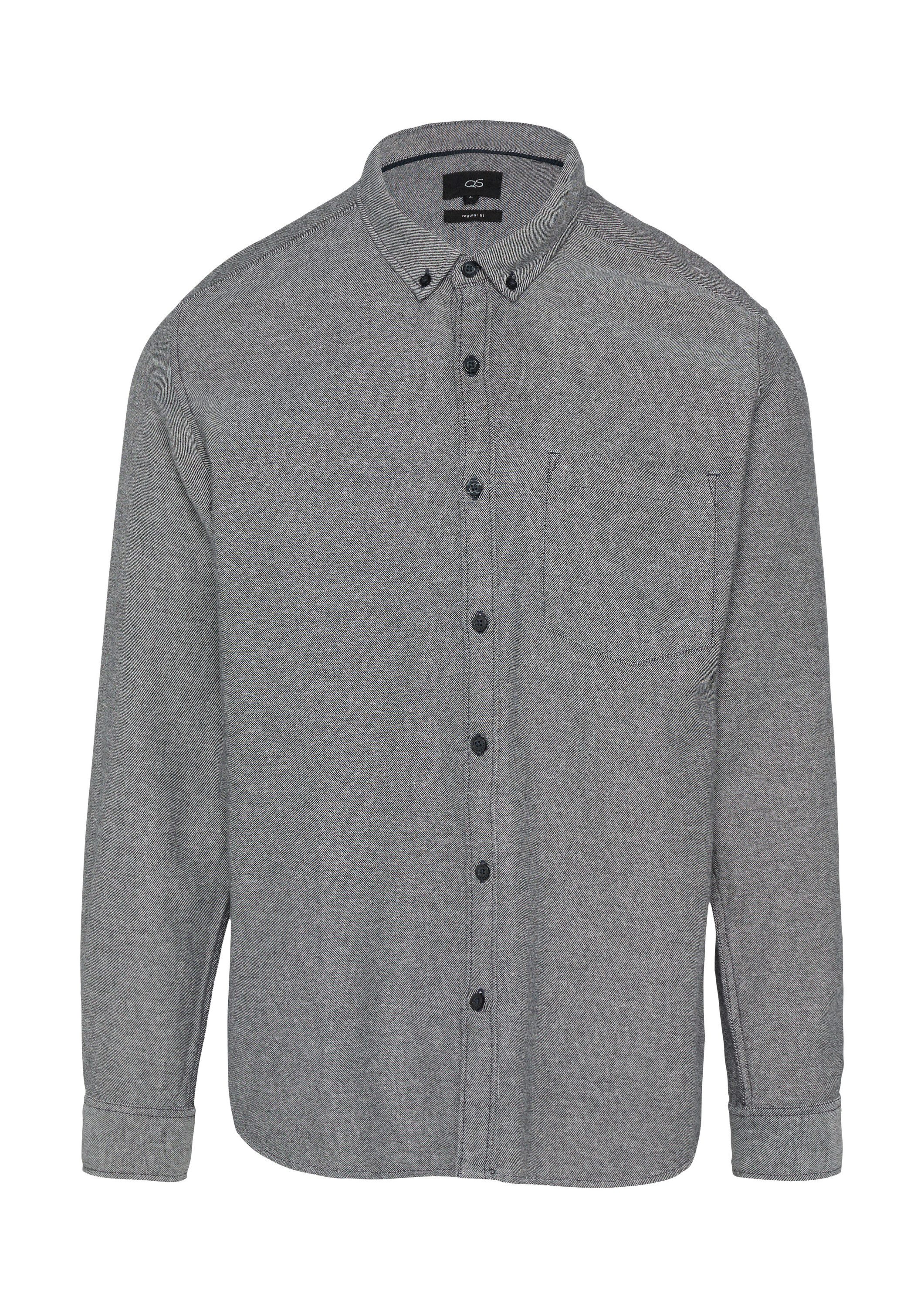 QS Langarmhemd Hemd Regular Fit: Twillhemd günstig online kaufen