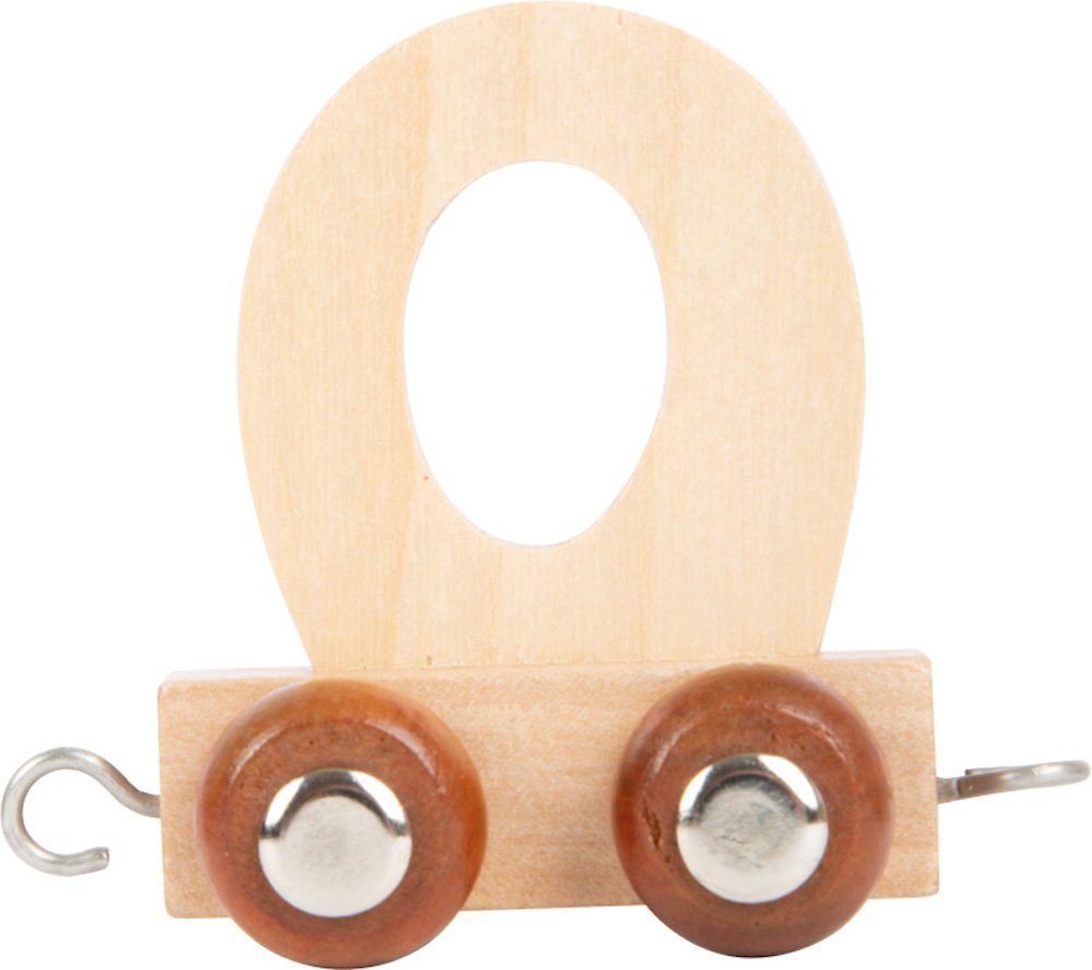 Small Foot Spielzeug-Zug Buchstabenzug Namenszug O natur Dekozug, Holz, (Set, 1-tlg., 1), Einzigartiges Design, Made in Germany