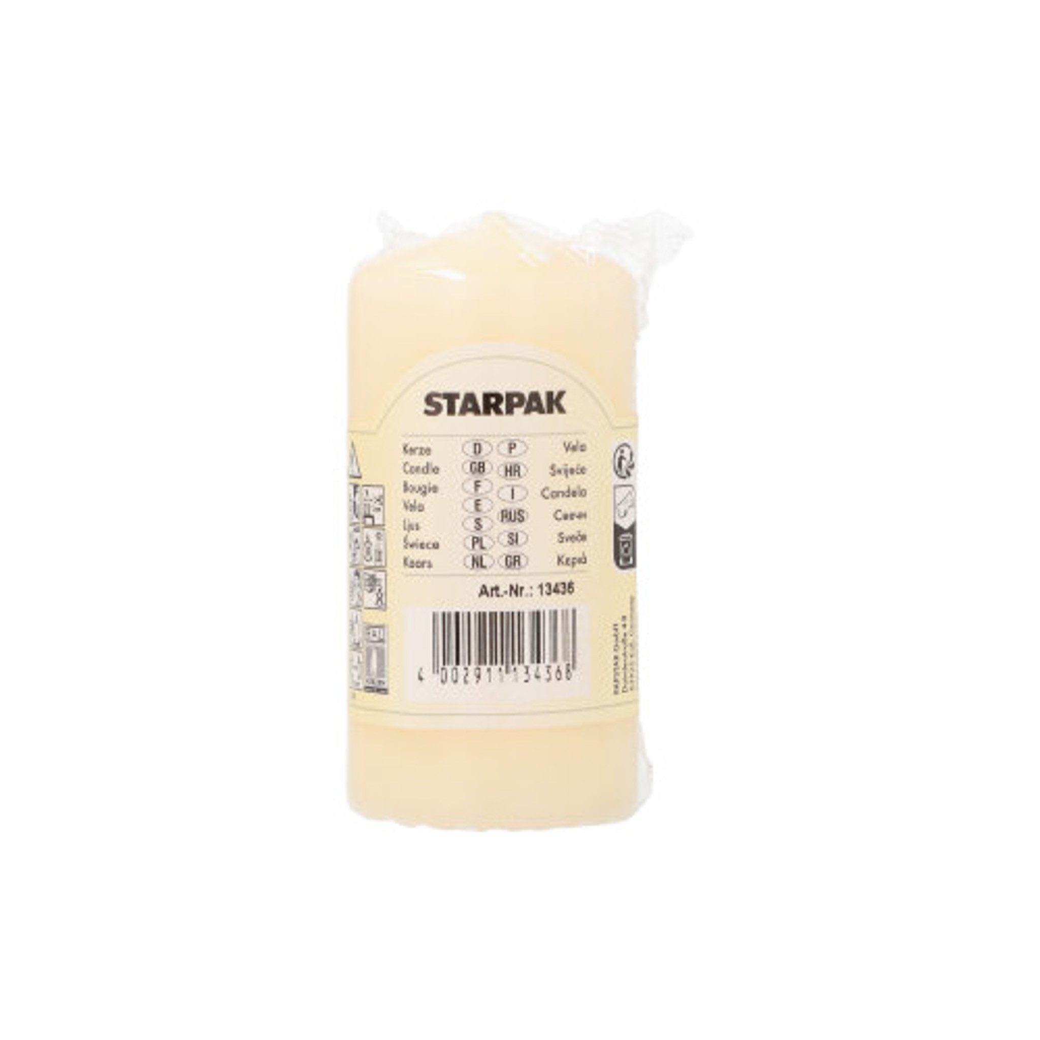 PAPSTAR Stumpenkerze, Stumpenkerze 5x10cm 1 Stück - Creme
