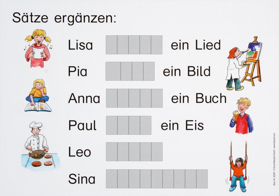 Betzold Lernspielzeug Lese-Magnetbox mit 32 Arbeitsblättern – Lernmaterial Kinder – Bild 5 von 5