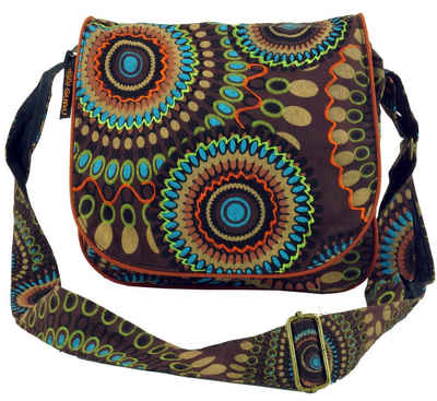 Guru-Shop Schultertasche Schultertasche, Hippie Tasche, Goa Tasche - braun