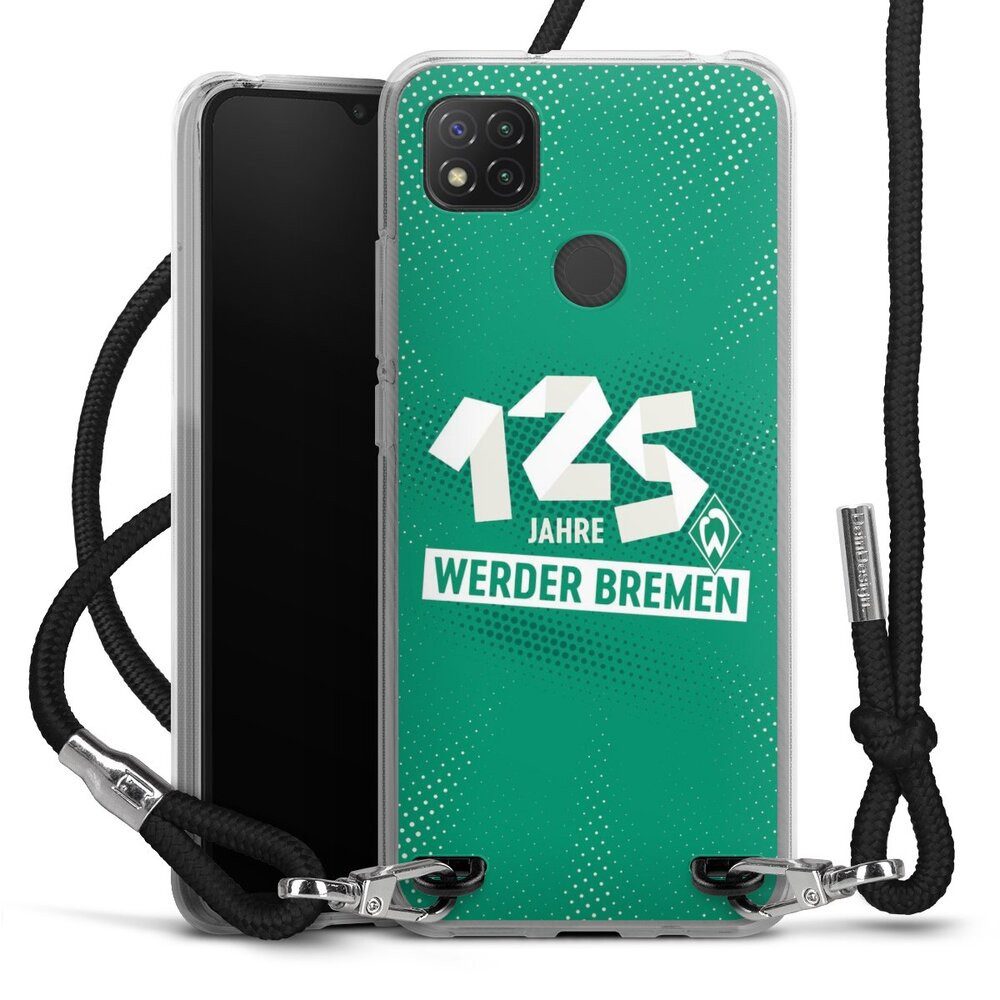DeinDesign Handyhülle 125 Jahre Werder Bremen Offizielles Lizenzprodukt, Xiaomi Redmi 9C Handykette Hülle mit Band Case zum Umhängen
