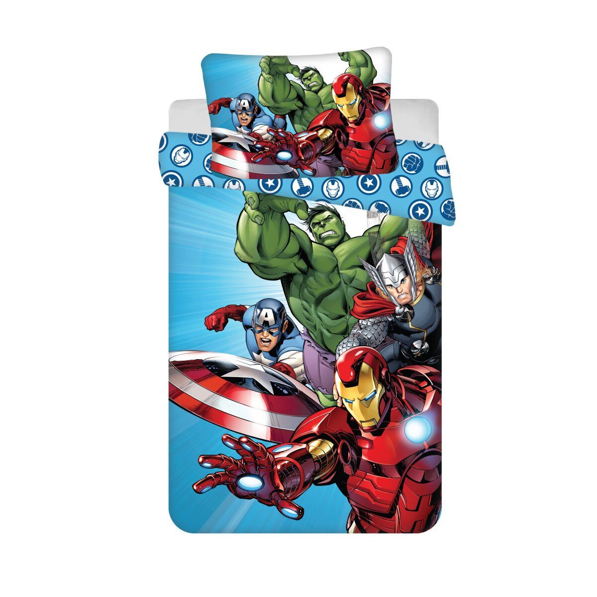 The AVENGERS Kinderbettwäsche Avengers Light Blue Kinderbettwäsche 100x135cm