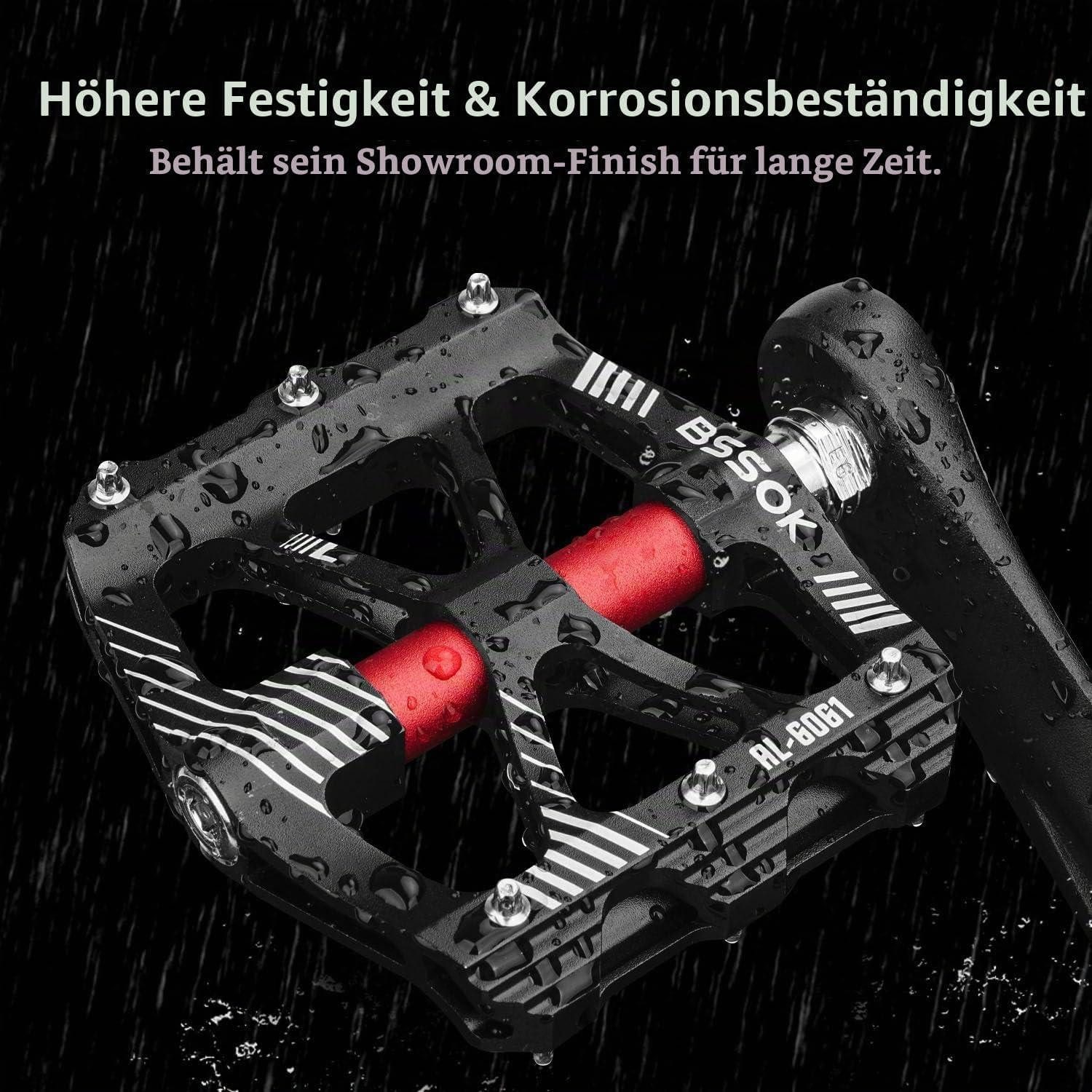 LuxusKollektion Plattformpedale MTB Pedale Aluminium CNC 9/16 Zoll Schwarz