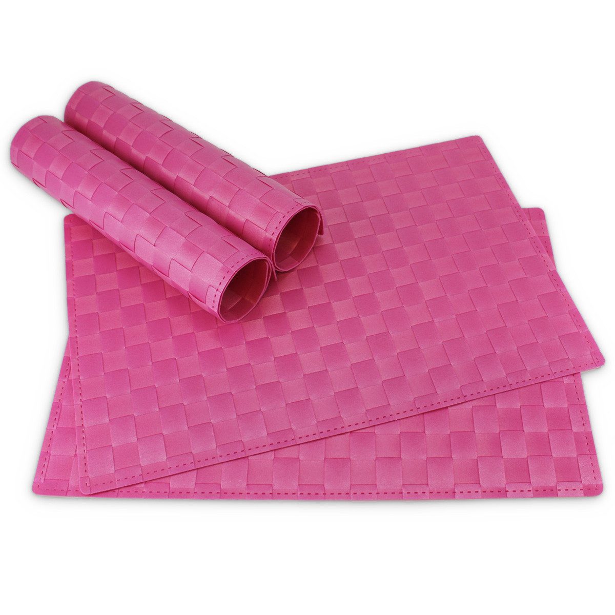 matches21 HOME & HOBBY Platzset Tischsets MODERN 4er Set Pink als Tischuntersetzer, (4-St), Abwaschbare Platzsets als Tischunterlagen für Ess-Tisch Tisch-Deko